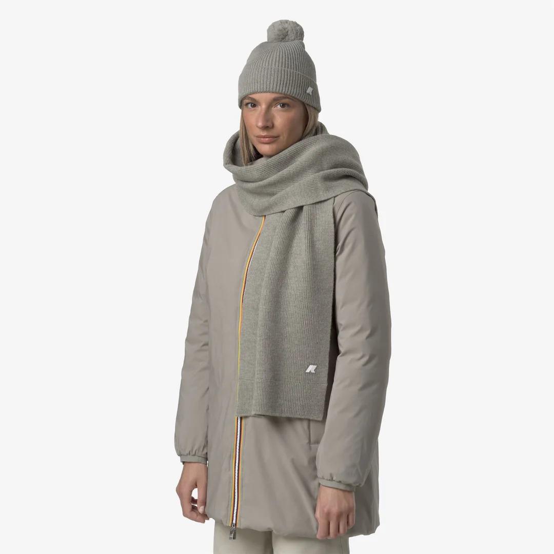 ETIENNE CARDIGAN STITCH WOOL<BR/>GREEN OAK MELANGE K5128RW KAM K-WAY 