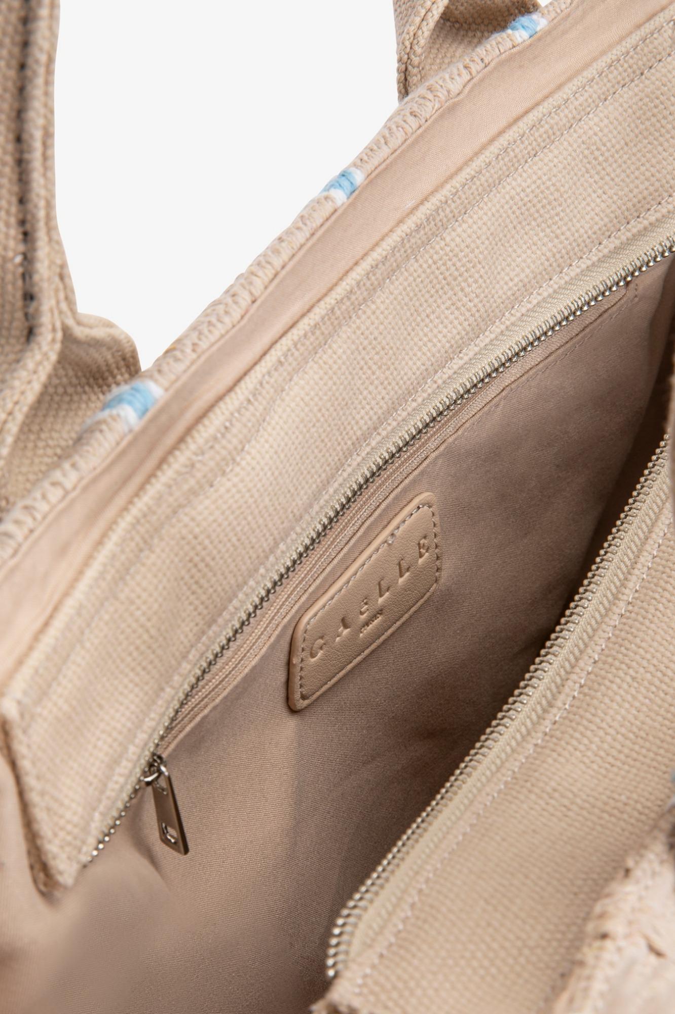 Maxi Shopper Ricamo Firma Rosa  Beige - Gaëlle Paris GAACW03186-BFL0001 BE00 GAELLE 