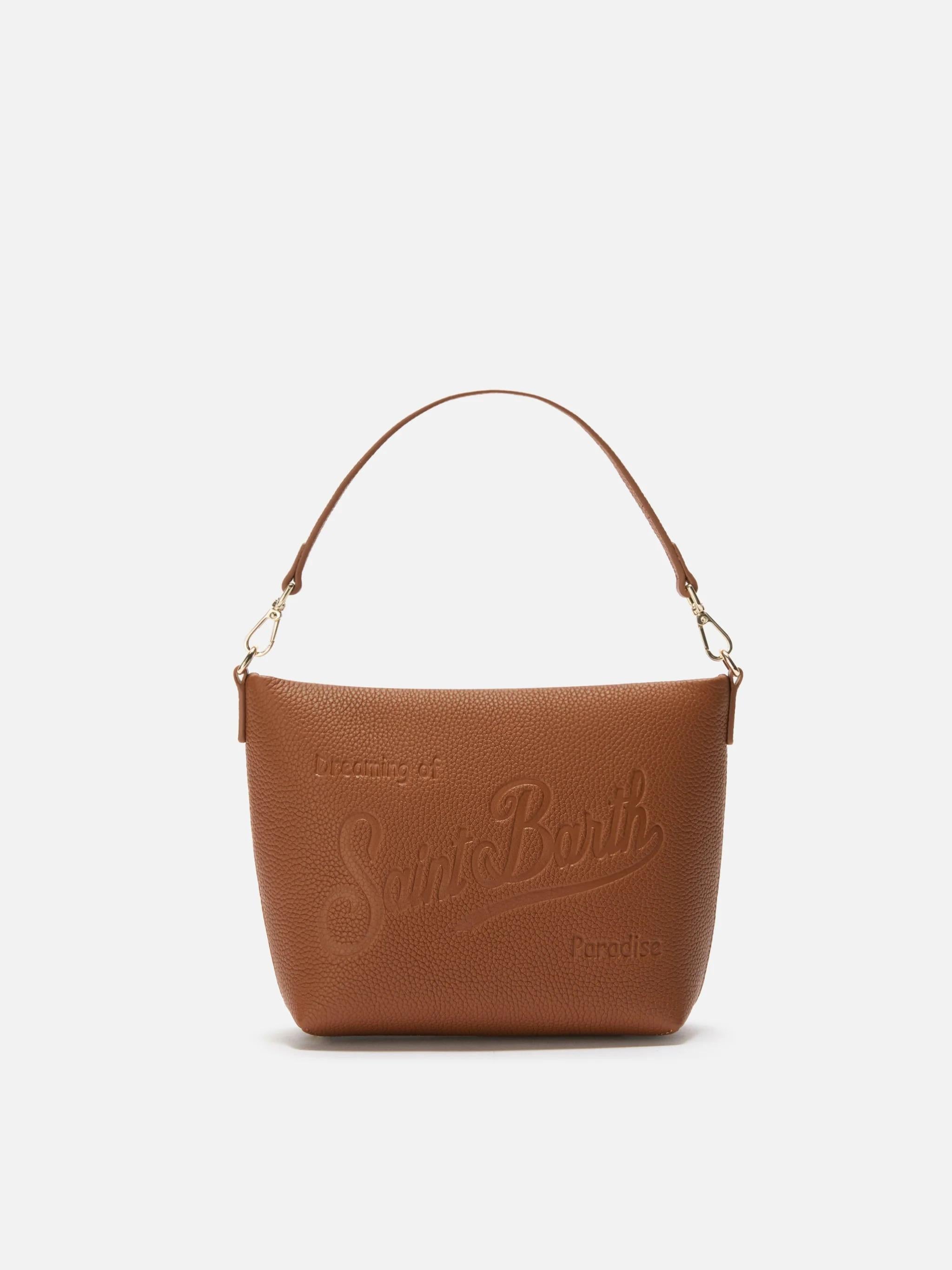 Borsa a spalla Aline Bag in pelle martellata cuoio ALI0034 00532I MC2 SAINT BARTH 