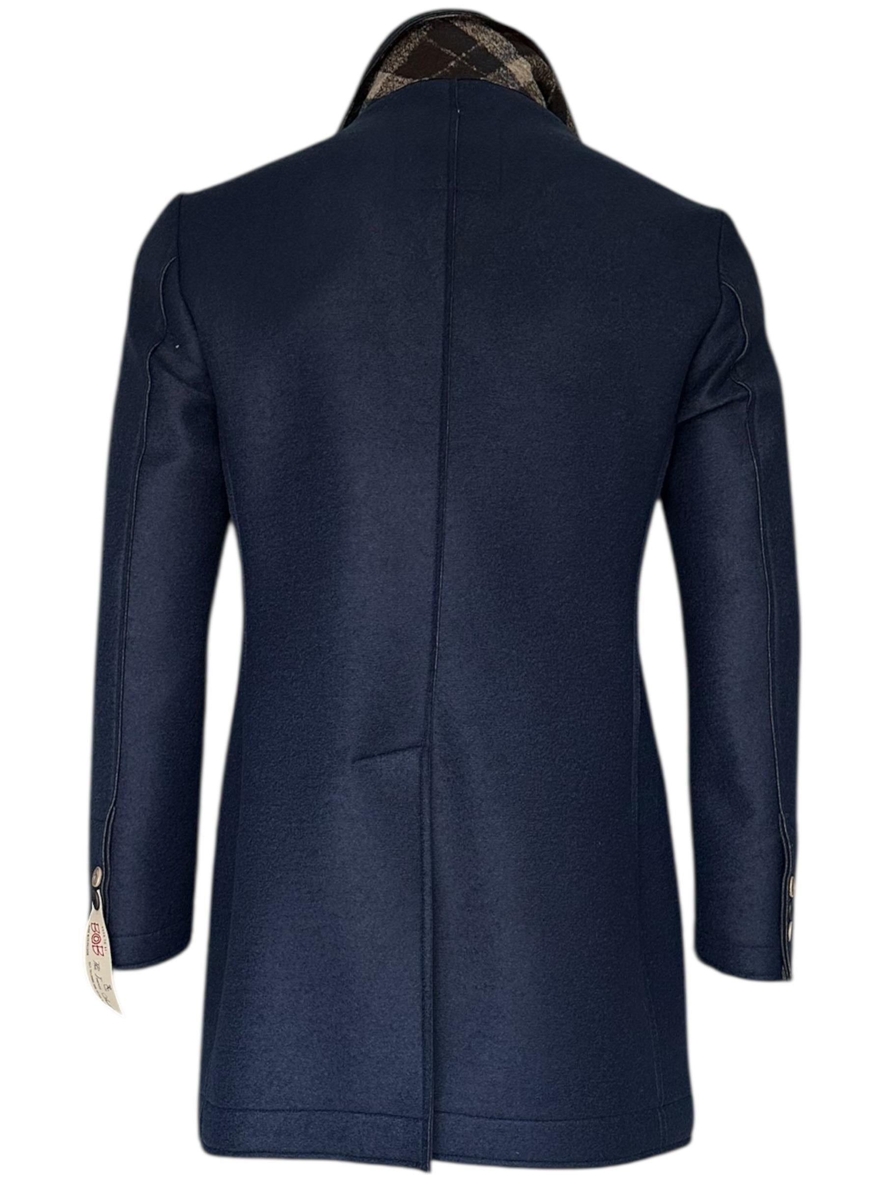 Bob cappotto monopetto con pettorina blu ANDY153/P-T153 NAVY BOB 