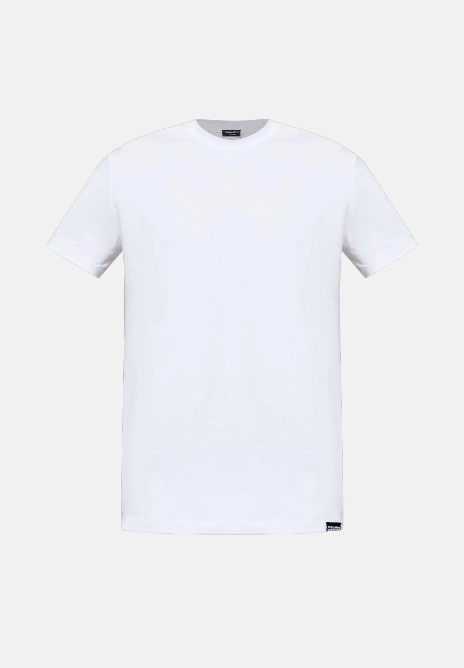 DSQUARED2 T-shirt a manica corta bianca da uomo con ricamo logo sul retro D9M206250100 D9M206250 100 DSQUARED 