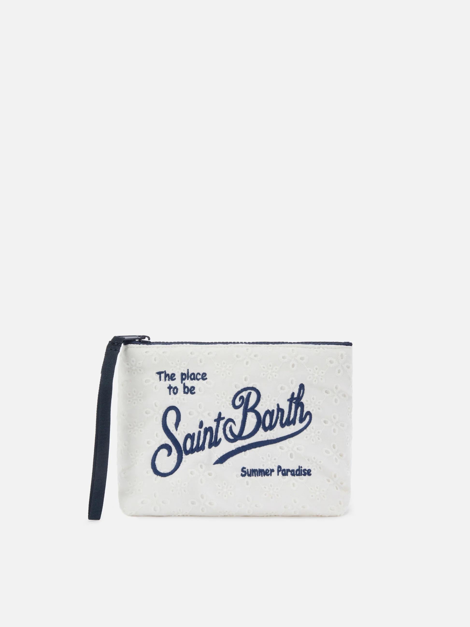 Pochette Aline in cotone sangallo bianca ALI0045 00238L MC2 SAINT BARTH 