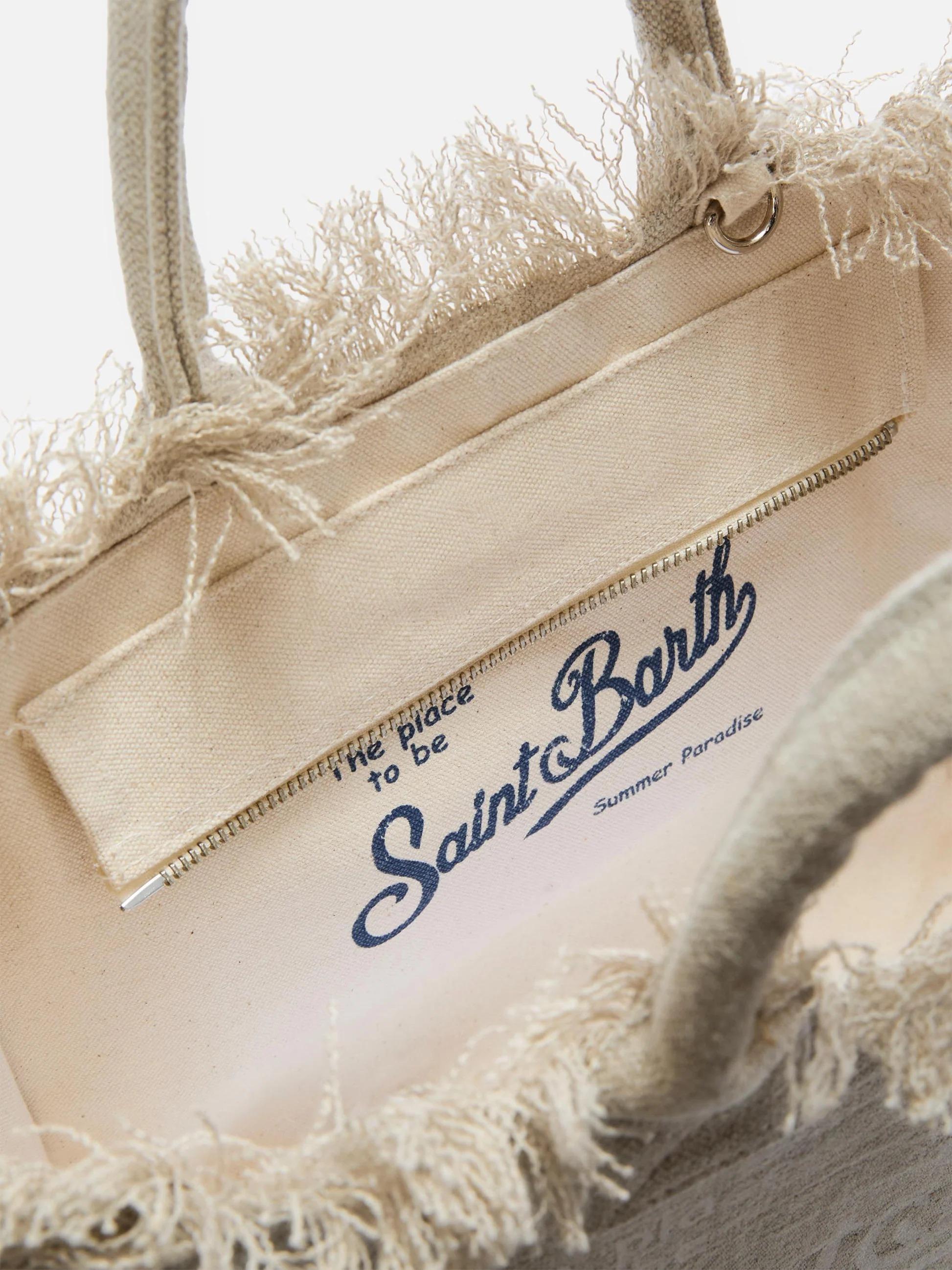 Borsa Vanity regular in lino beige tinta unita VANI022 01139L MC2 SAINT BARTH 