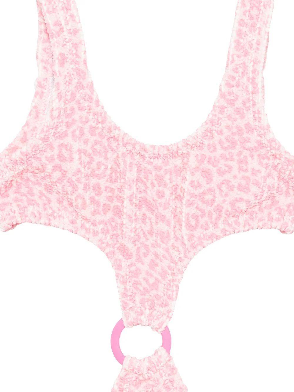 Costume intero per bambina MC2 Saint Barth Kids rosa con stampa animalier LAU0005 03928L MC2 SAINT BARTH 