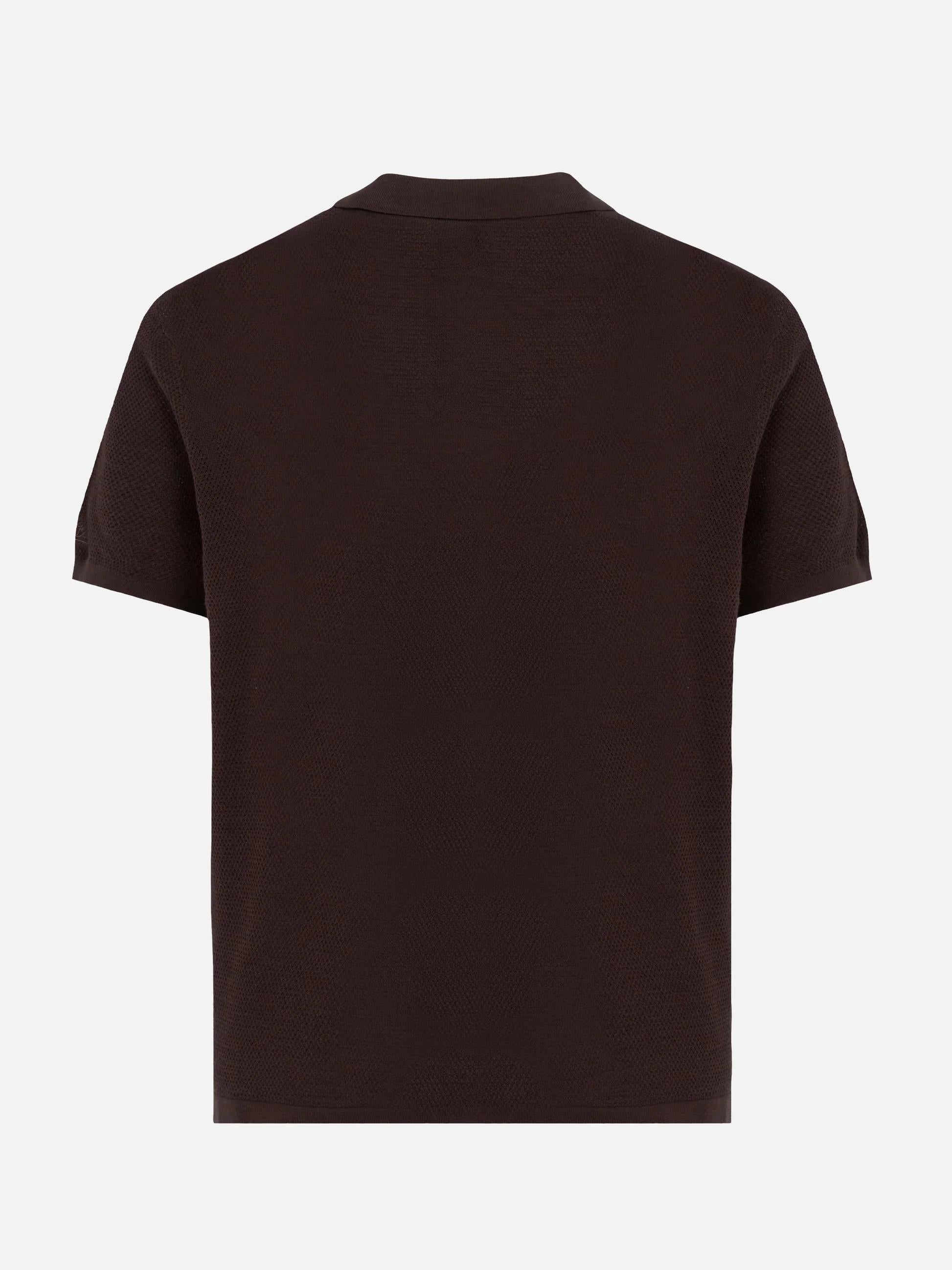 Polo Sloan senza bottoni in maglia a rete marrone SLO0009 00098L MC2 SAINT BARTH 