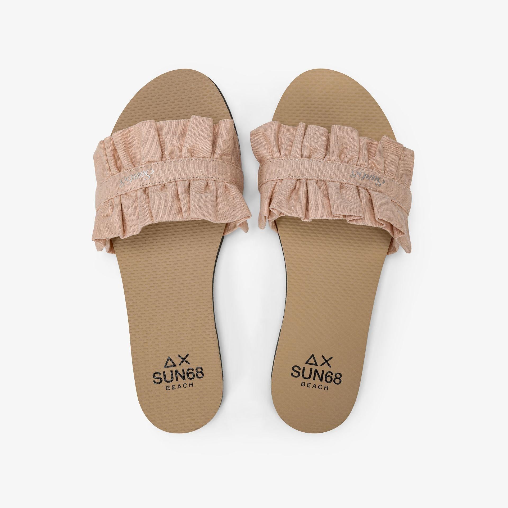 Ciabatte con rouches rosa fenicottero X36207 14 SUN 68 