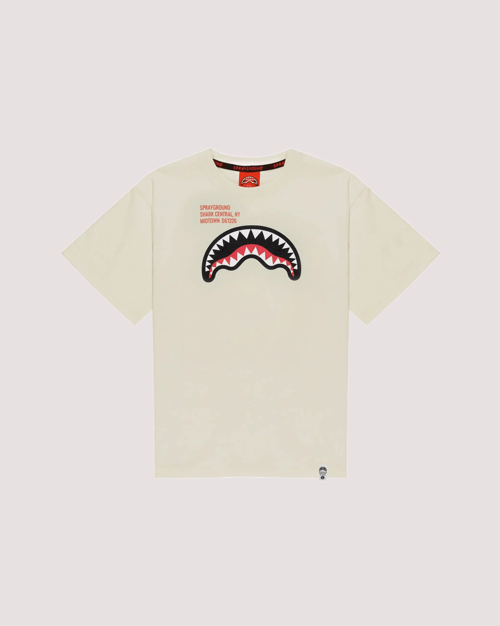 SPRAYGROUND<BR/>SHARK BASIC REG T-SHIRT IVORY SPY1384 IVO SPRAYGROUND 