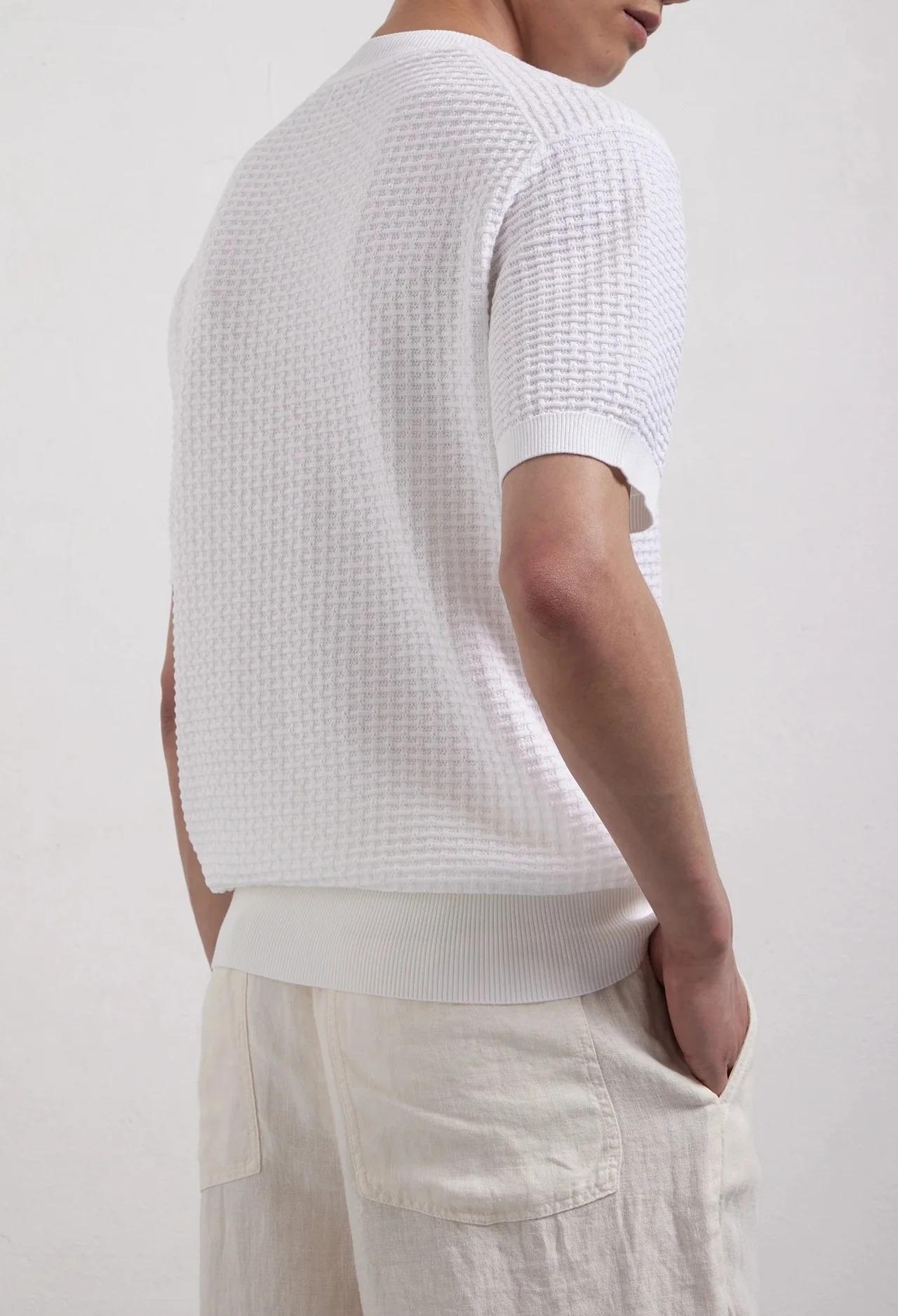 KANGRA Maglia Uomo Cotone Punto Alveare-Bianco 3015/21 01 KANGRA 