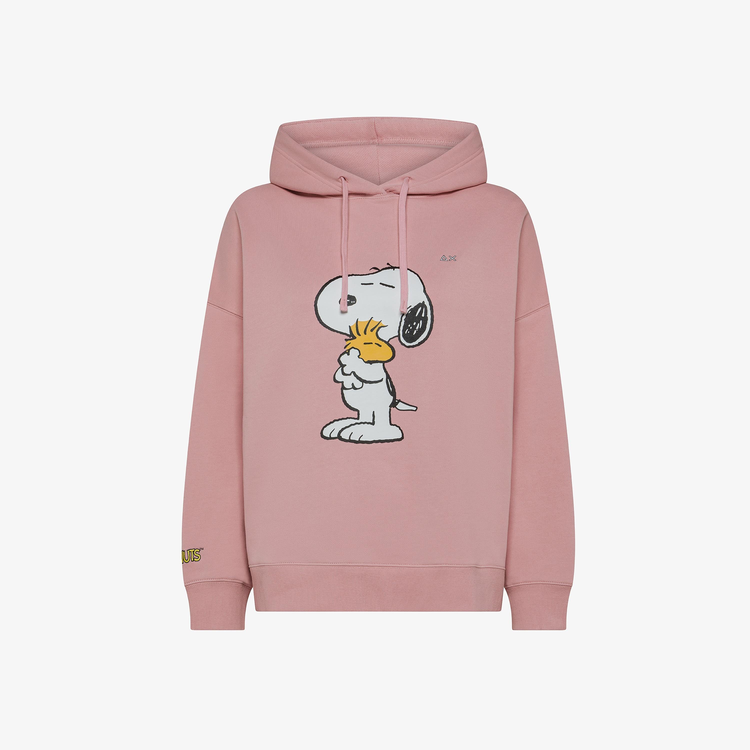 Felpa Peanuts in misto cotone con cappuccio rosa scuro F45221 57 SUN 68 