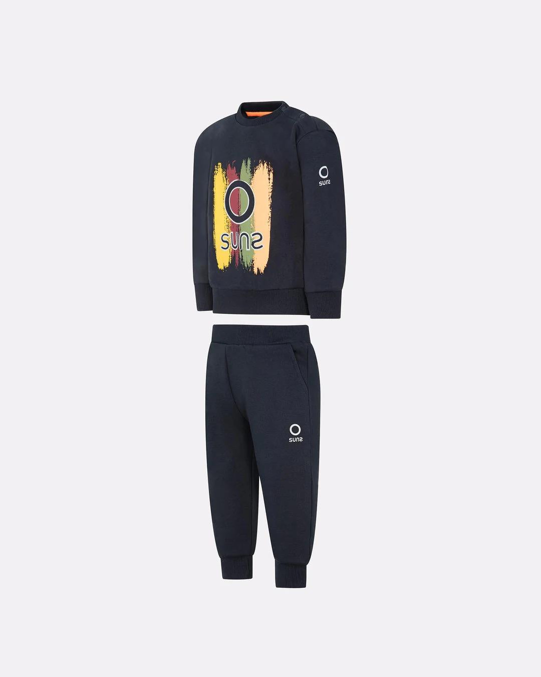 Completo bambino Suns K-Paint in felpa con stampa multicolor dark blue COMS6302UB DARK BLUE SUNS 