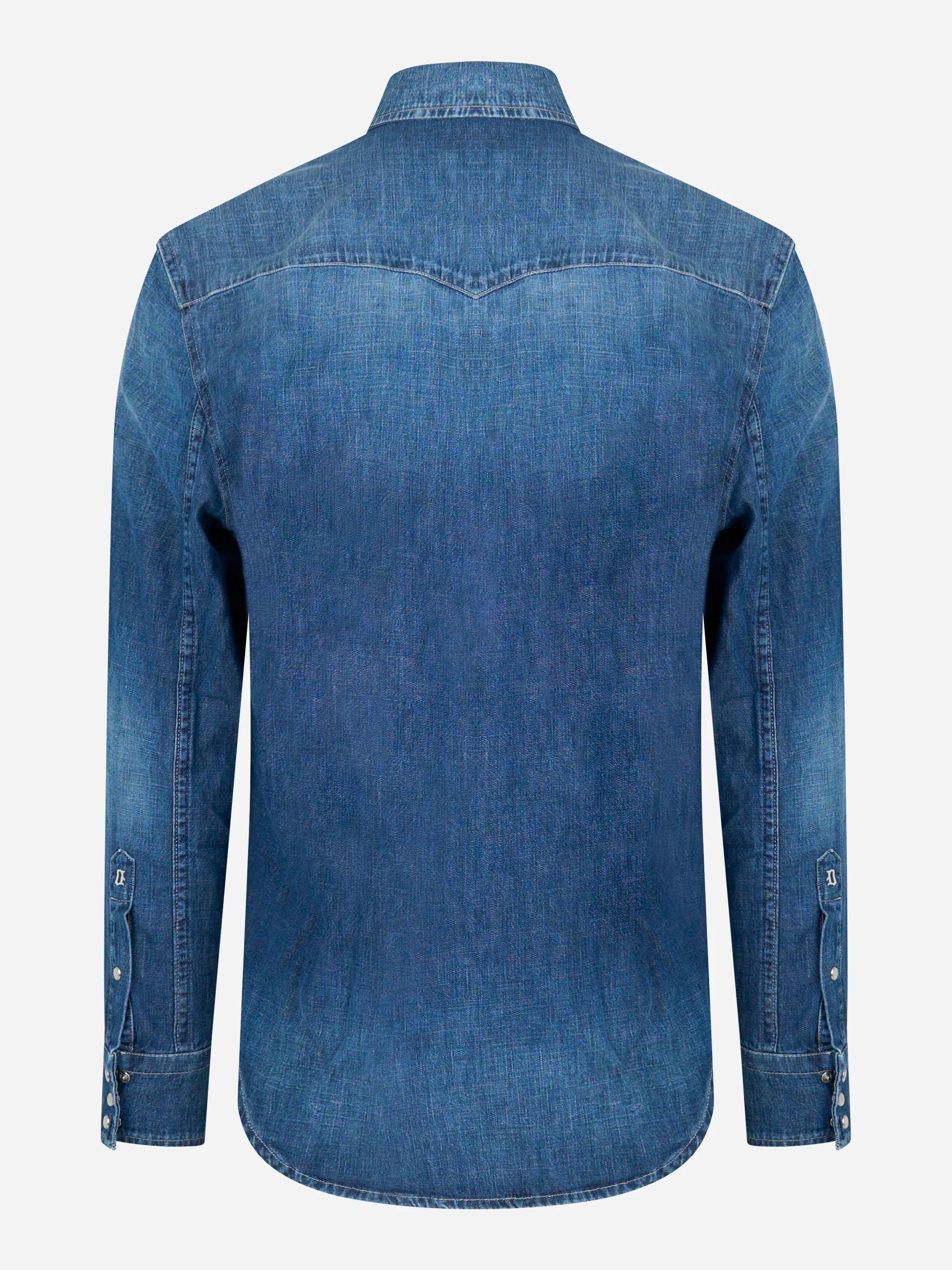 DONDUP Camicia western in denim Blu UC343R-DF0272U-LP4 800 DONDUP 