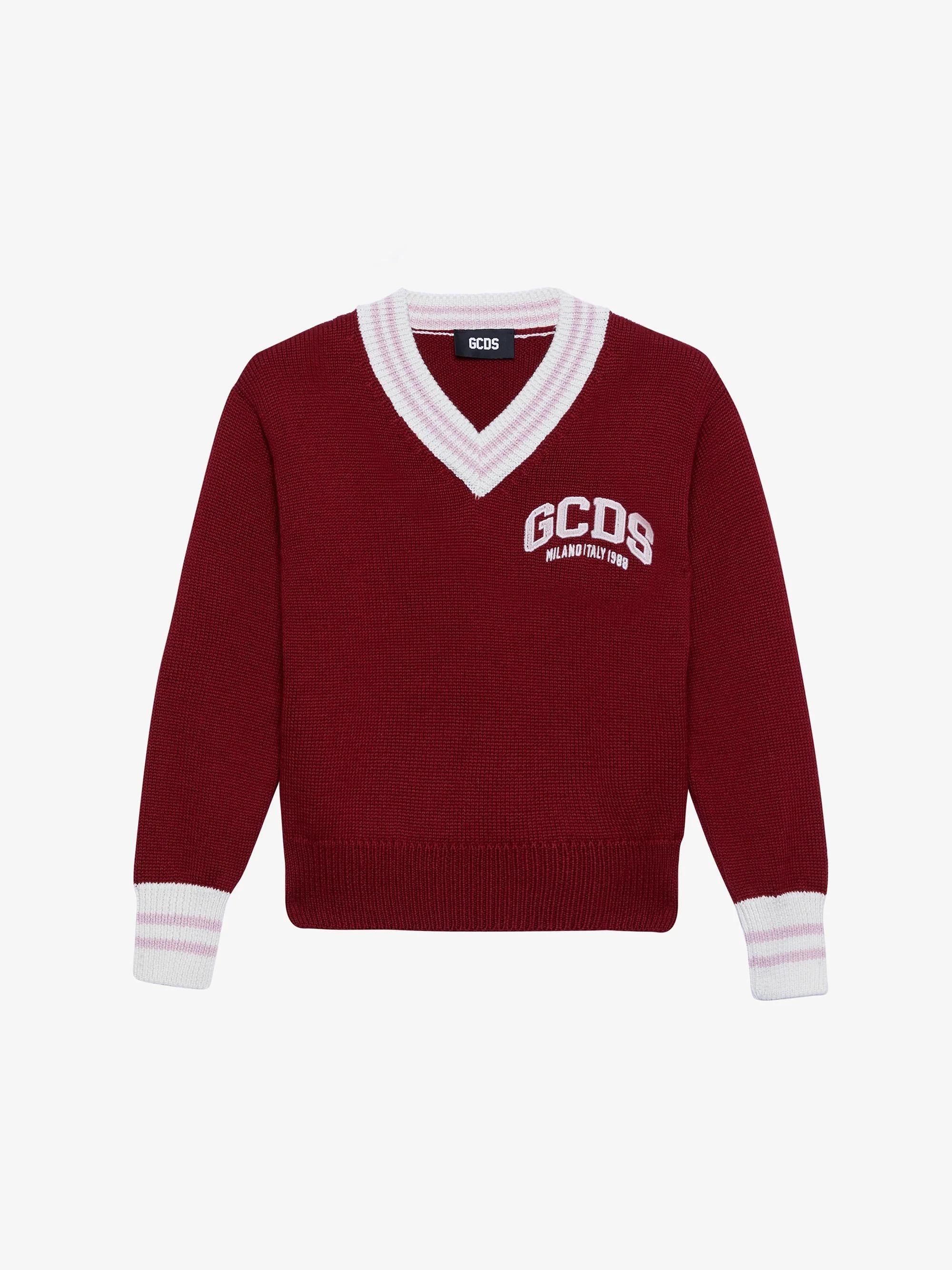 Gcds Maglione Crop Logo Lounge bordeaux B2JW1703BA8 49 GCDS 