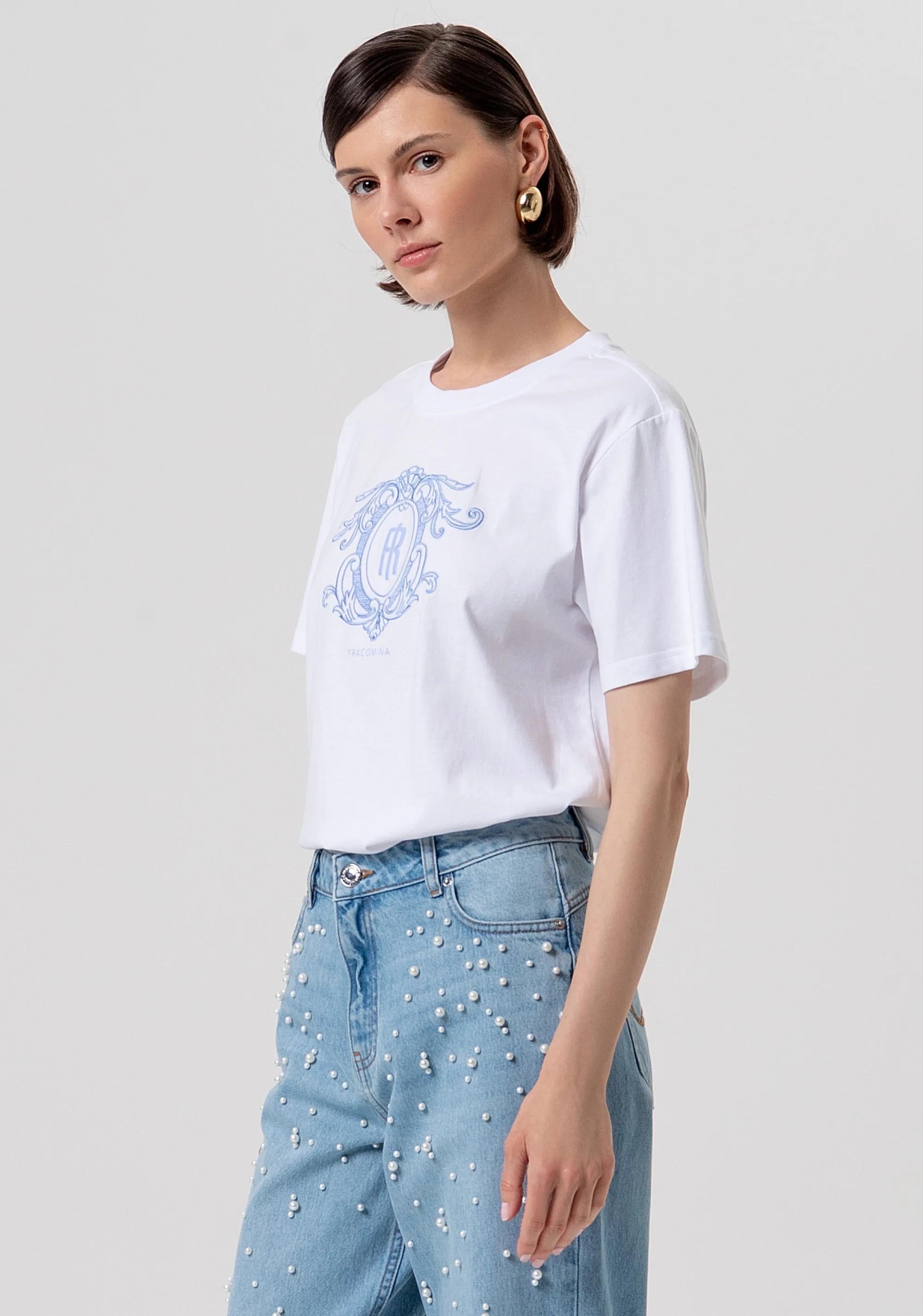 Jeans flare effetto push up in denim con lavaggio chiaro FR26SV8050D47103 062 FRACOMINA 