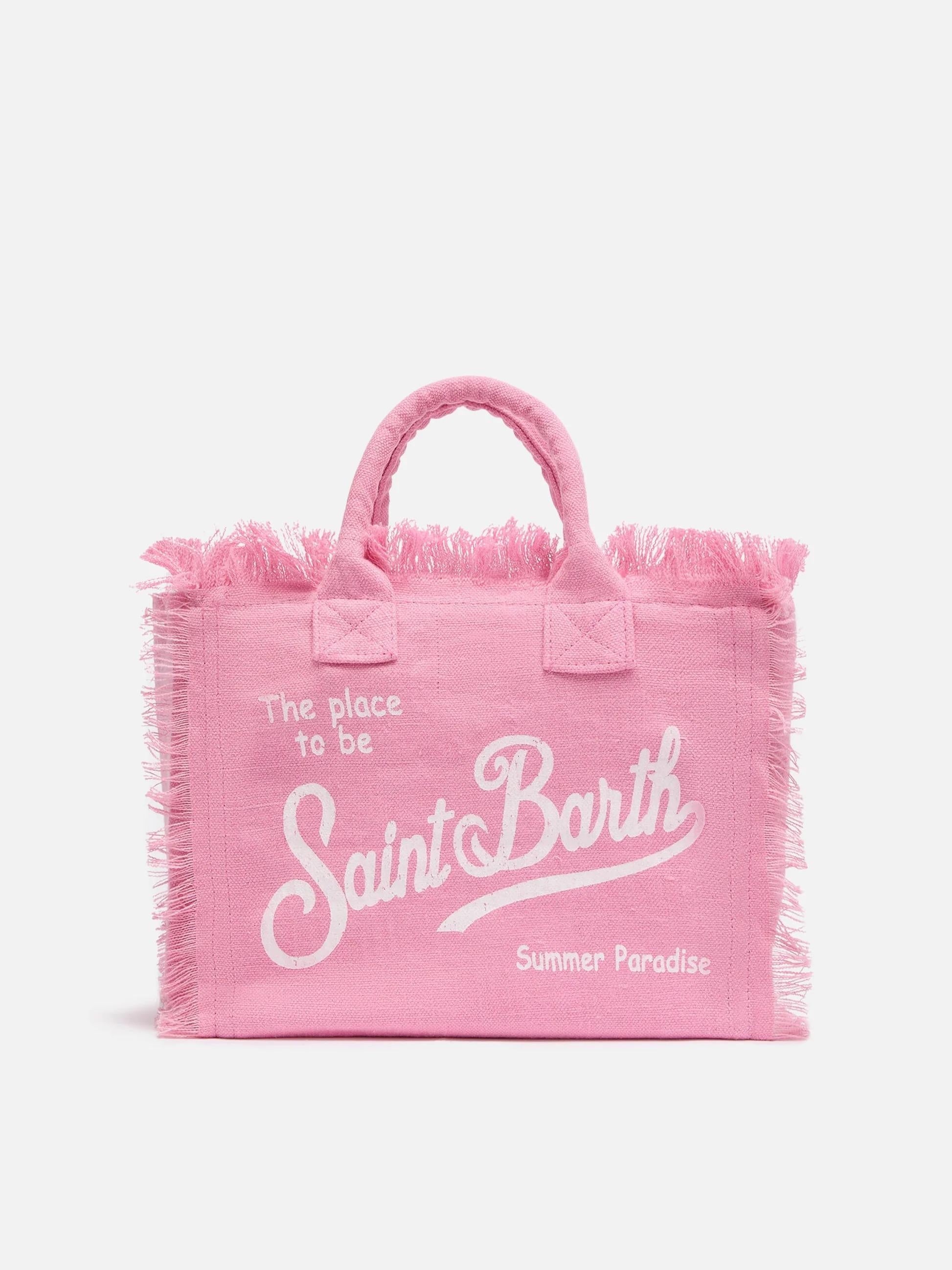 Borsa Colette in lino rosa tinta unita COL0018 00142L MC2 SAINT BARTH 