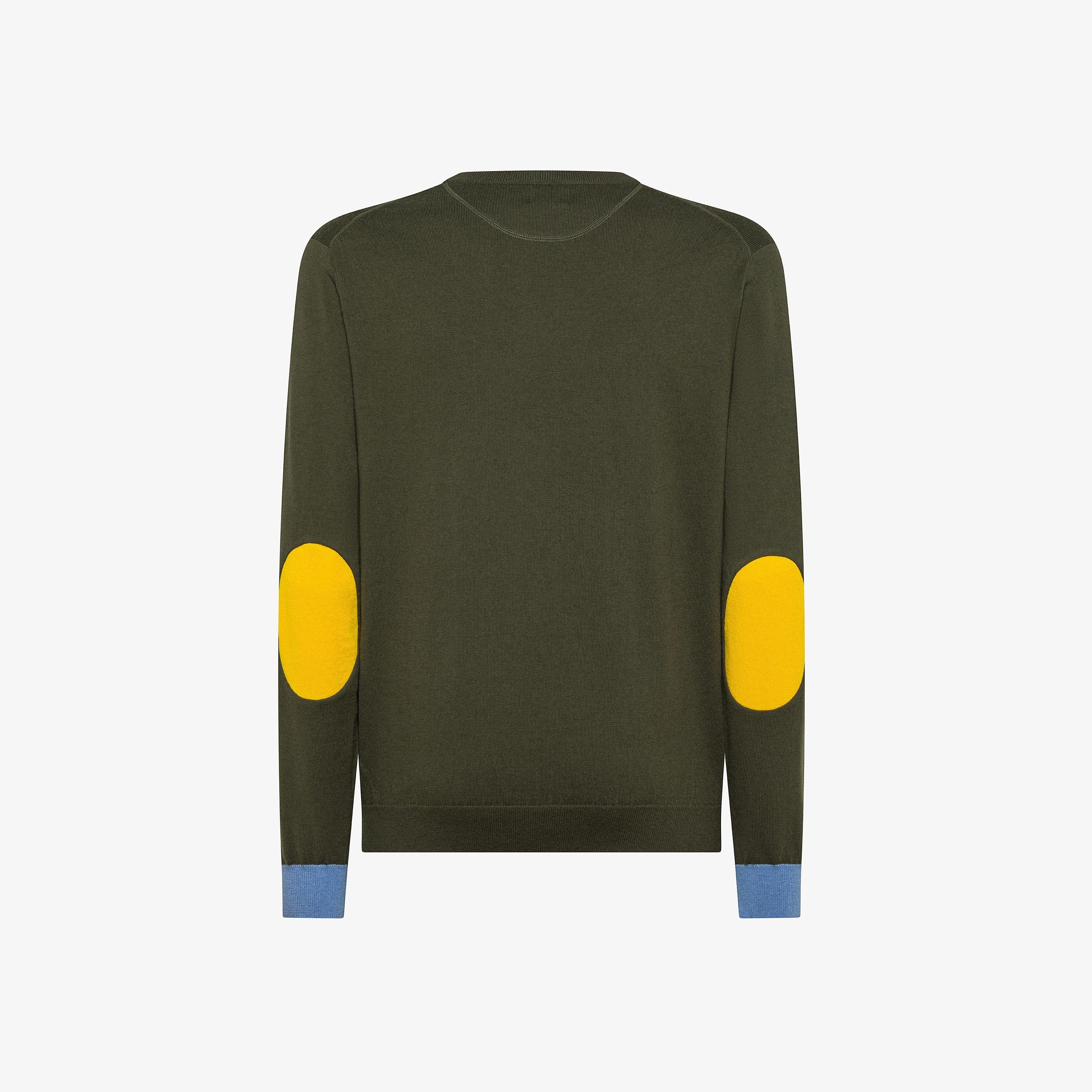 DUN68 Maglia in lana e cotone con patch militare scuro K45143 74 SUN 68 