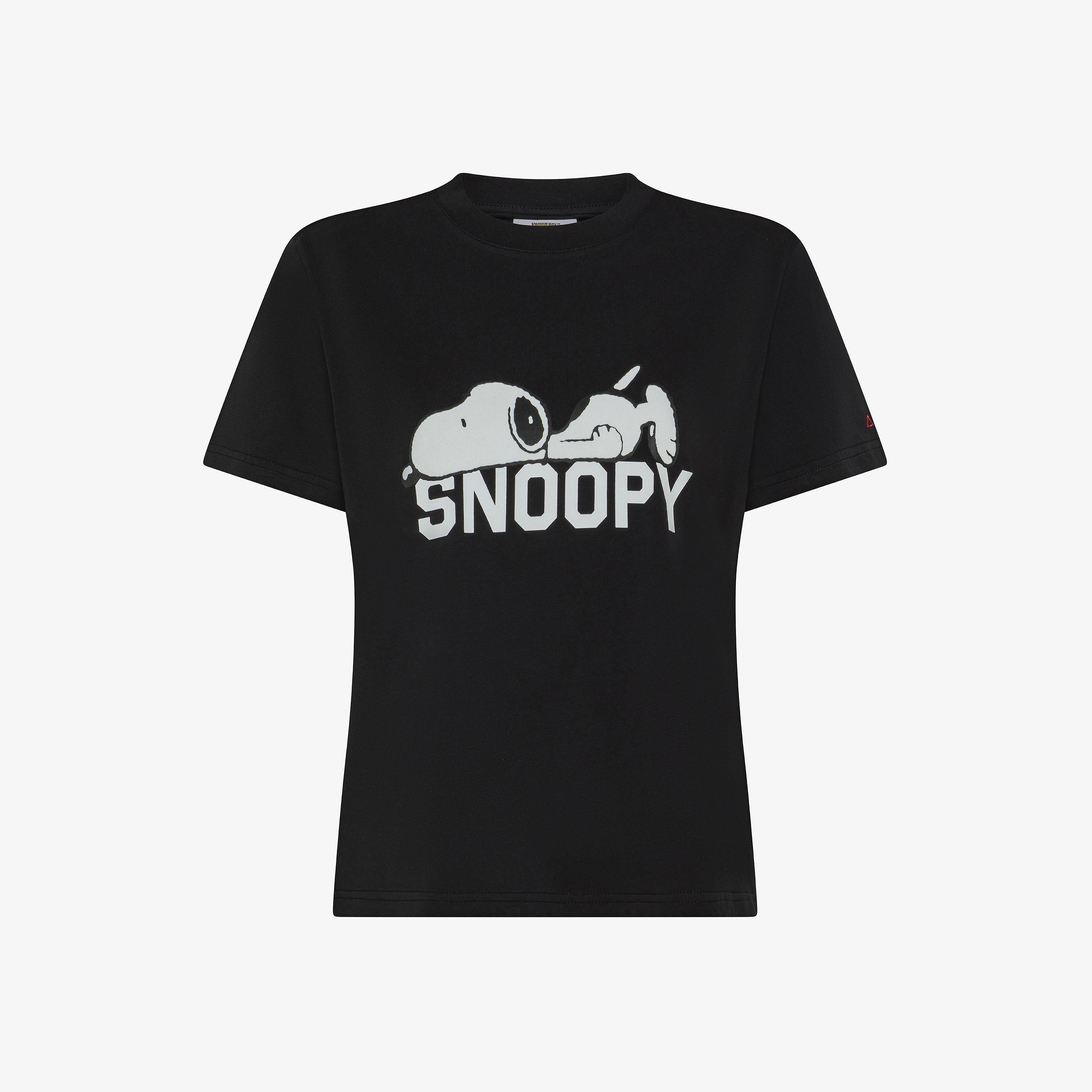 T-shirt over Peanuts in cotone nero T45221 11 SUN 68 
