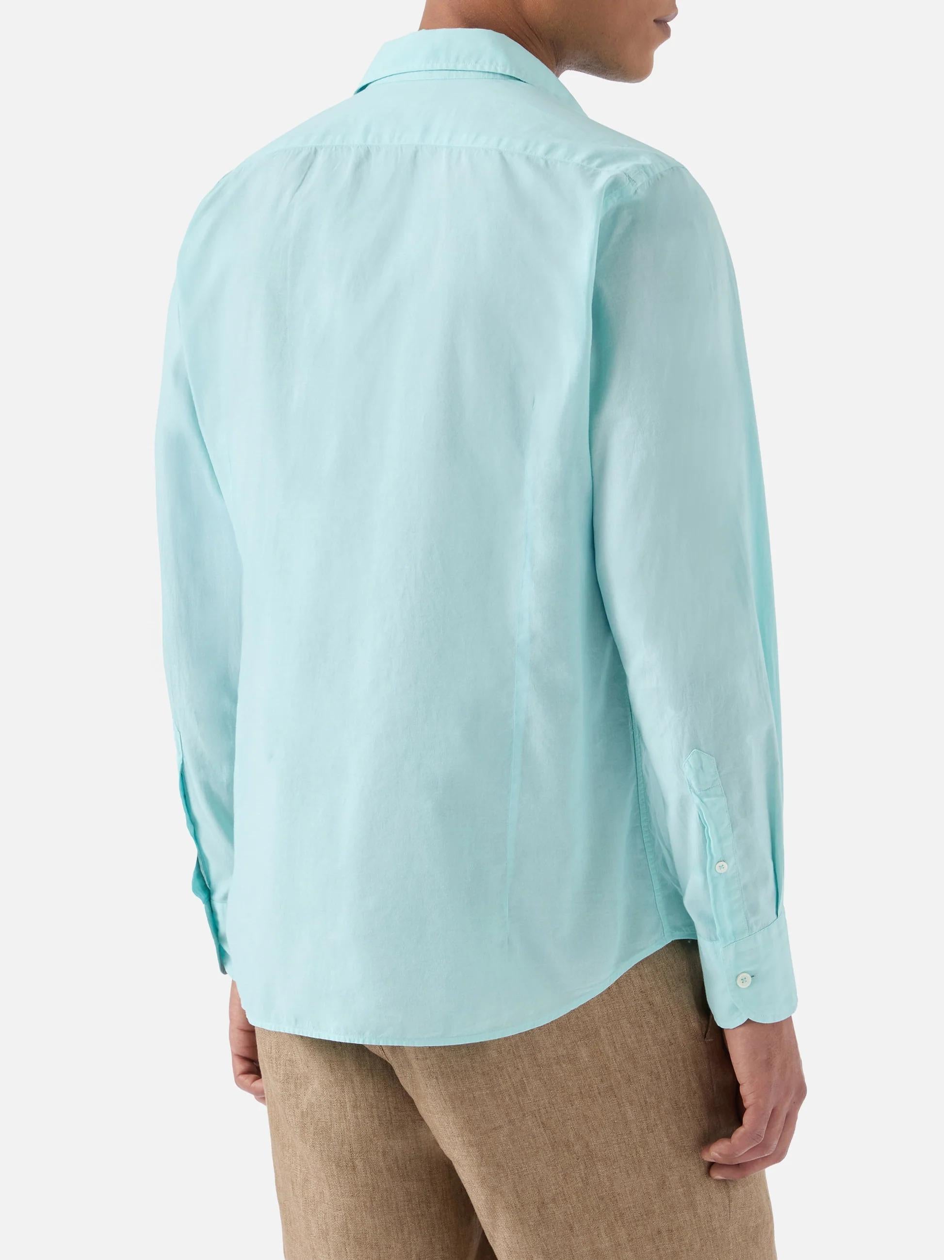 Camicia Chemise in cotone verde acqua tinta unita LCM0001 00424L MC2 SAINT BARTH 