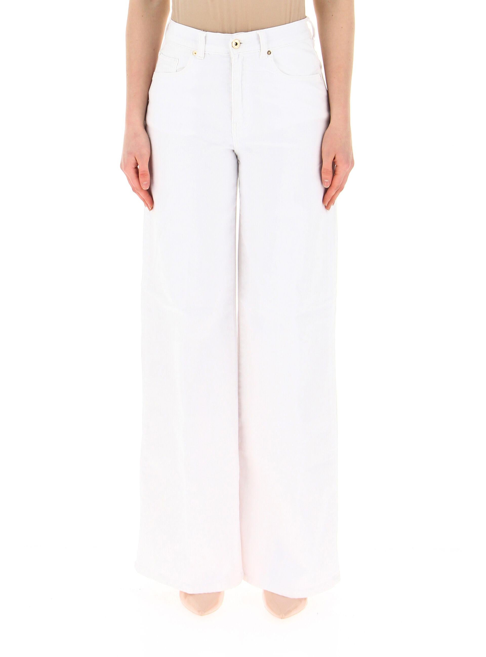 Pantalone flare in tessuto bull stretch bianco FP26SV3015W61501 278 FRACOMINA 