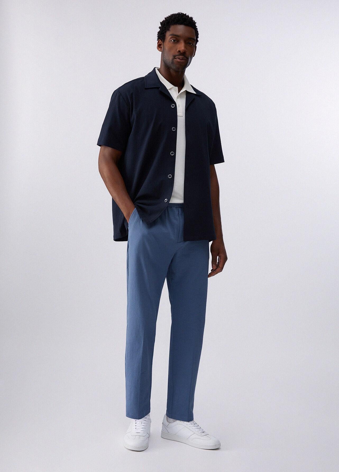 Liu-jo Camicia in seersucker blu QA6268T452A 94013 LIU-JO 