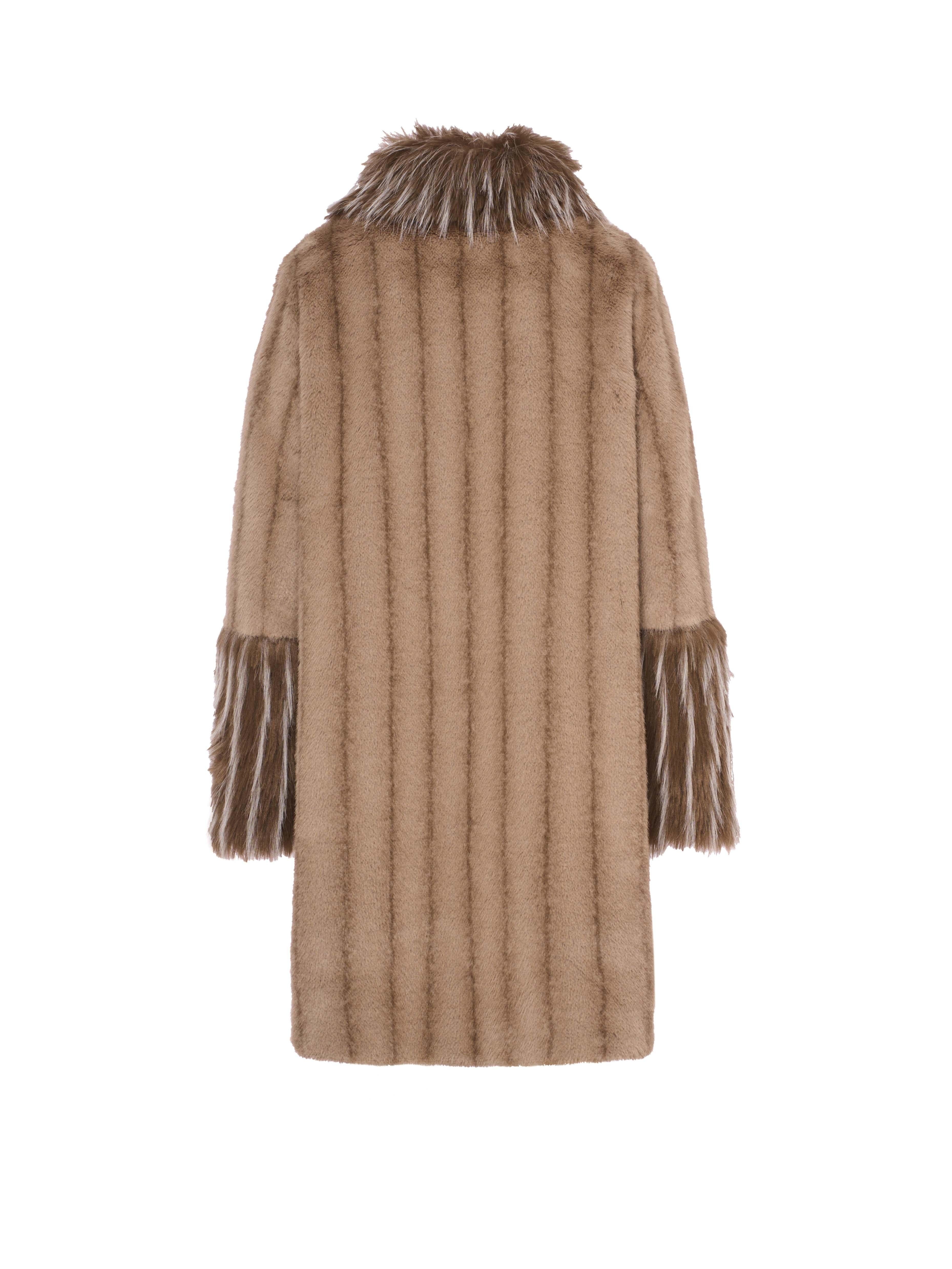 VIOLANTI Cappotto in ecopeliccia tortora VE427 567 VIOLANTI 