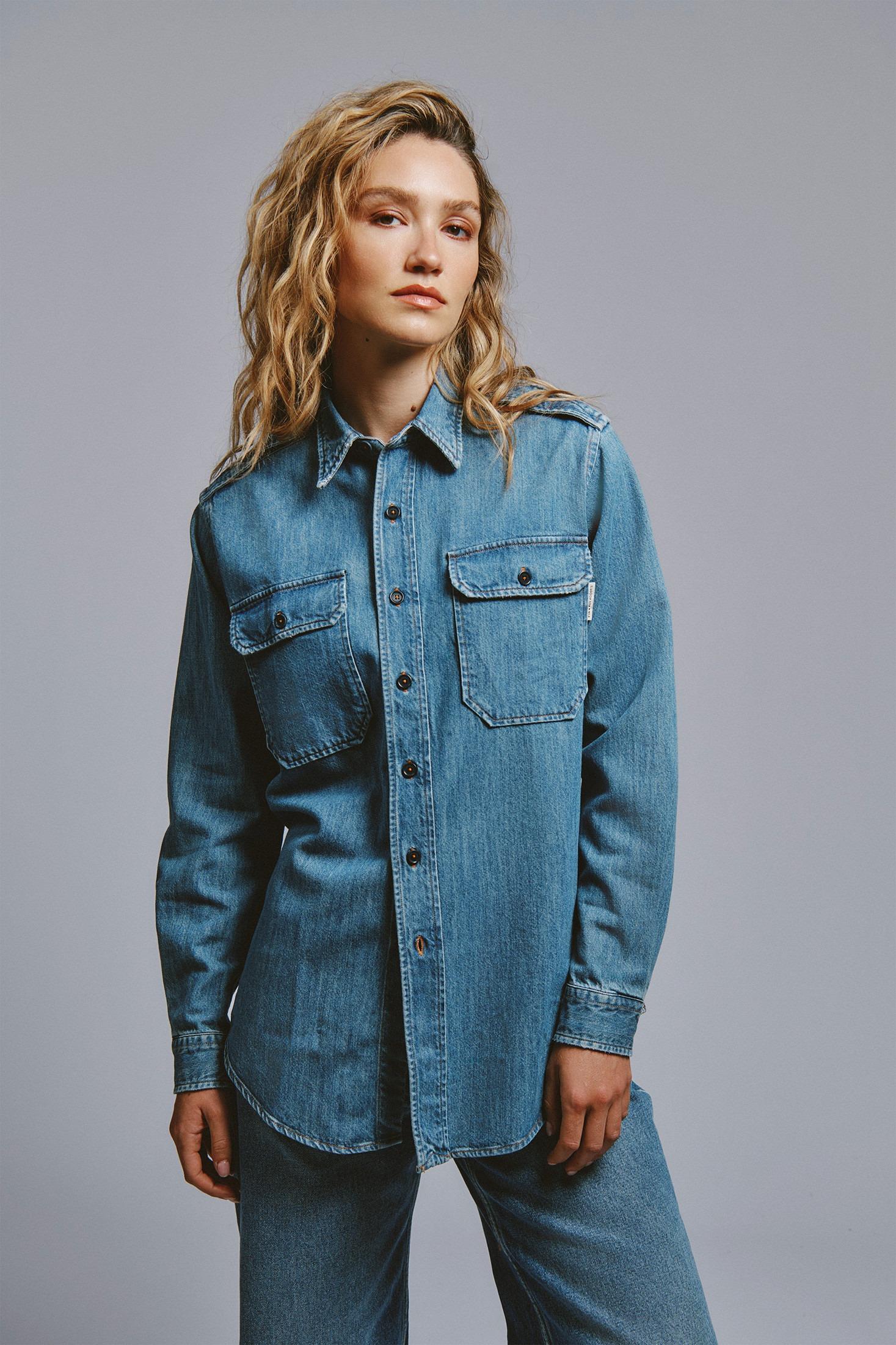 EVA X ROY ROGER'S - CAMICIA MILITARY IN DENIM RND90353D7482876 C0999 ROY ROGER'S 