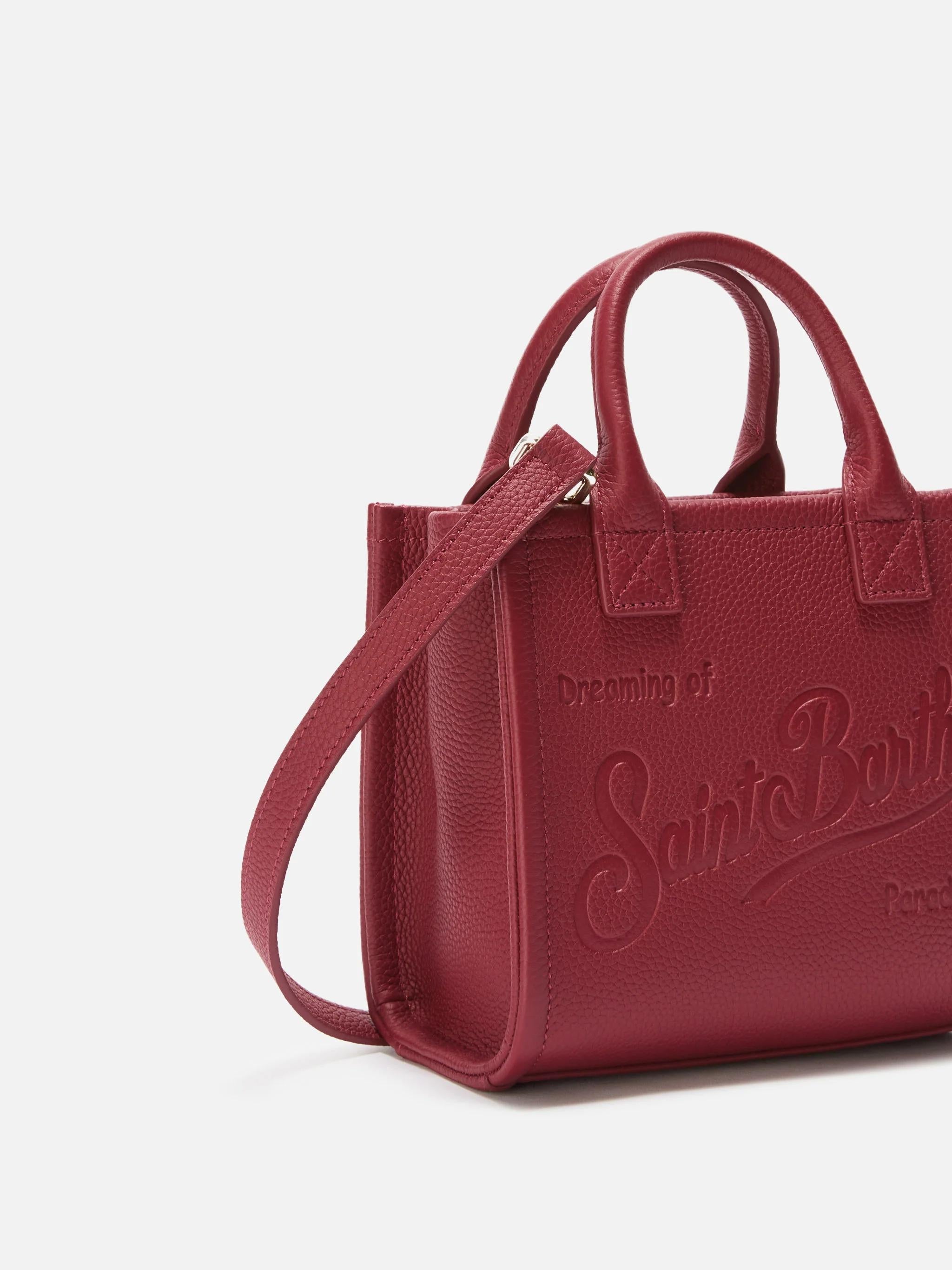 Borsa a spalla Vanity Bag Mini in pelle martellata bordeaux VANMI 00777I MC2 SAINT BARTH 