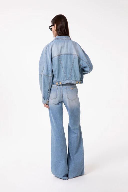 Jeans wide leg regular con cintura nappine GAABW09509 GAABW09509-PEARL-MTFI0002 BL01 GAELLE 