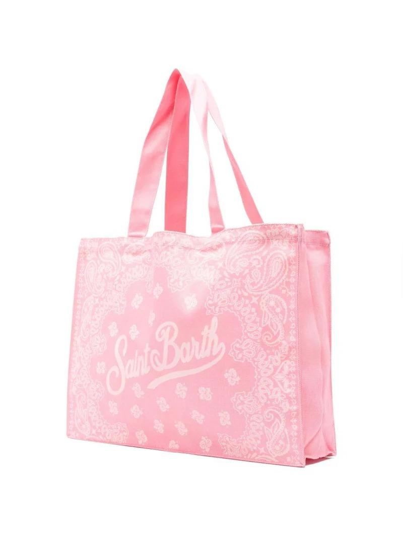 Borsa Essential in tessuto denim con stampa bandana e logo a contrasto EBAGN006 09194L MC2 SAINT BARTH 