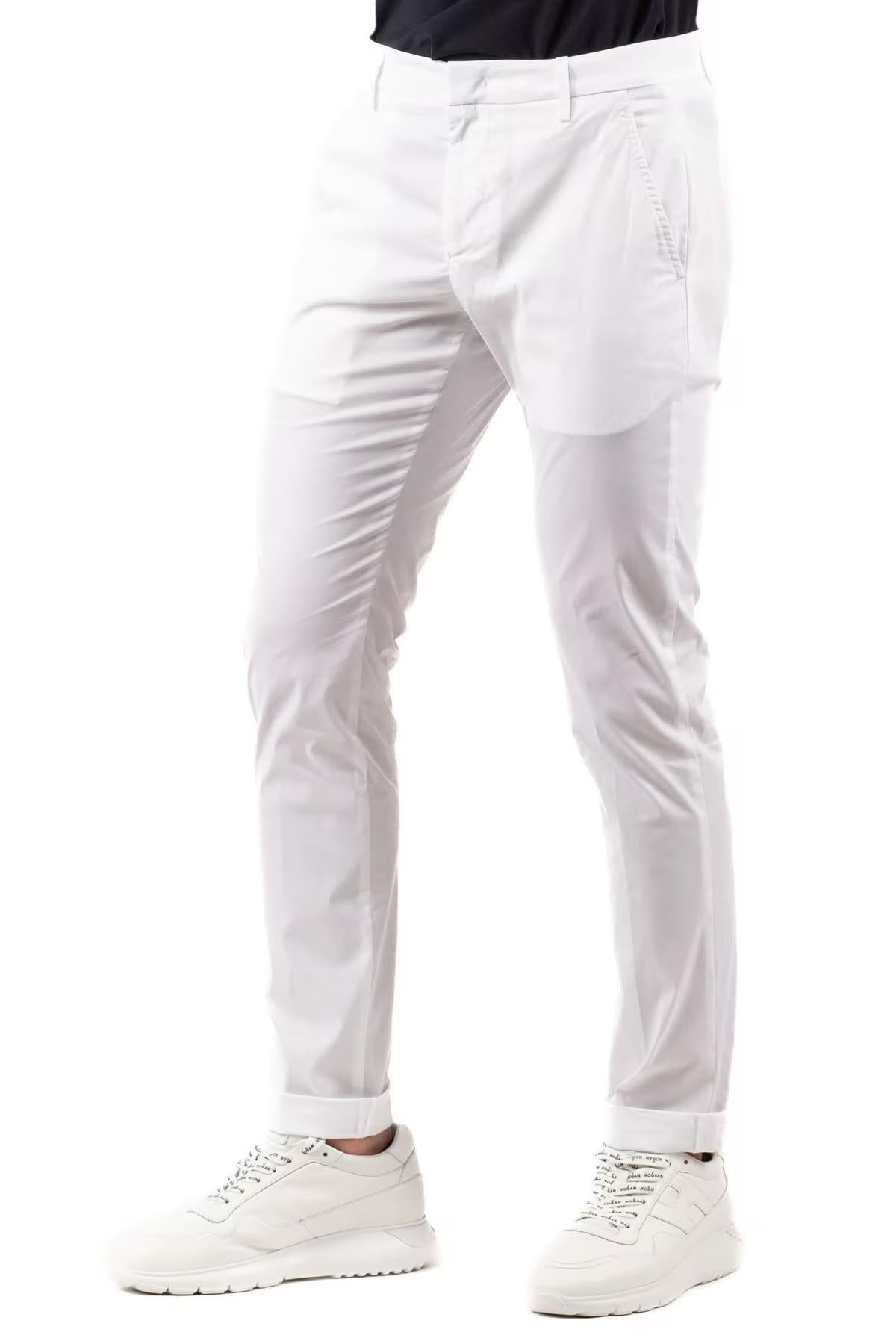 Pantaloni Gaubert slim in popeline cotone e nylon BIANCO UP235-PS0020U-002 000 DONDUP 