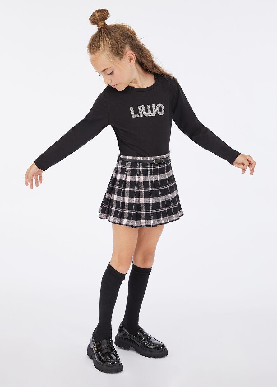 Liu-Jo Gonna in cotone check rose-nero GF5138T088A P9009 LIU-JO junior 