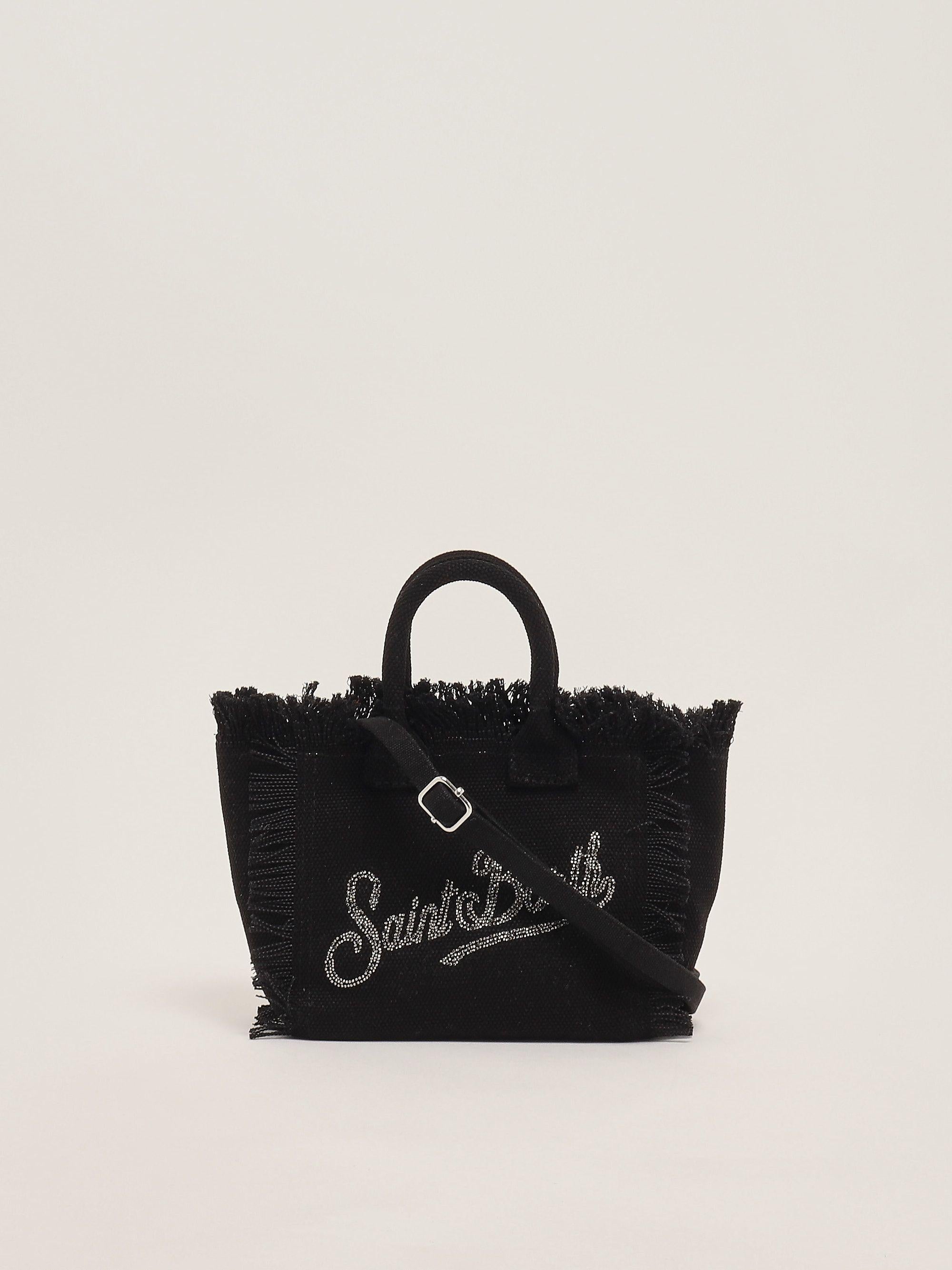 Mc2 saint barth Borsa Vanity Mini Nera con Logo Strass Argento VAMI001 02563L MC2 SAINT BARTH 