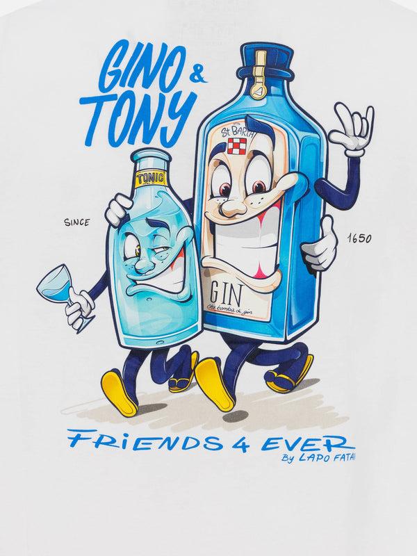 T-shirt Man in cotone con stampa Gino & Tony Cryptopuppets | CRYPTOPUPPETS SPECIAL EDITION TSHM001 02257H MC2 SAINT BARTH 
