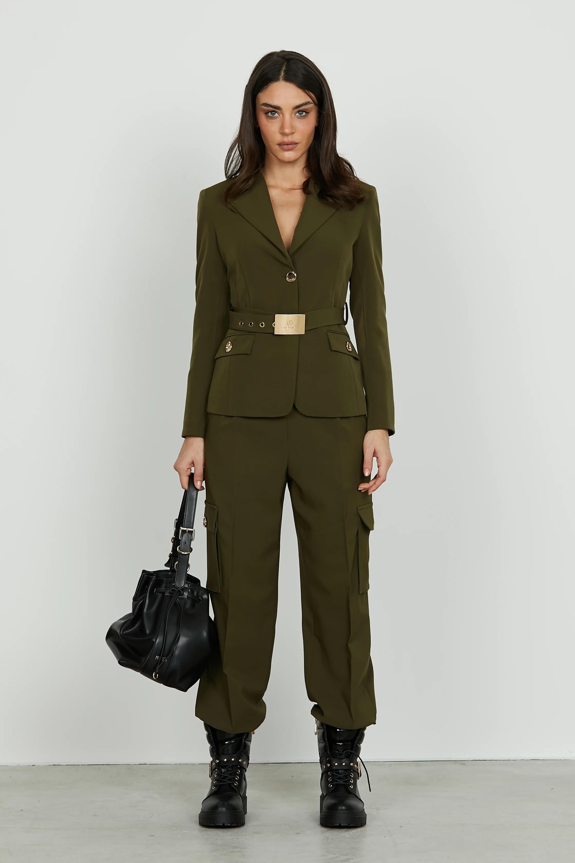 rELISH Panta TECLANA vita alta con elastico più tasconi più tasche francesi più pieghe BEECH RDA2507006030 BEECH RELISH 