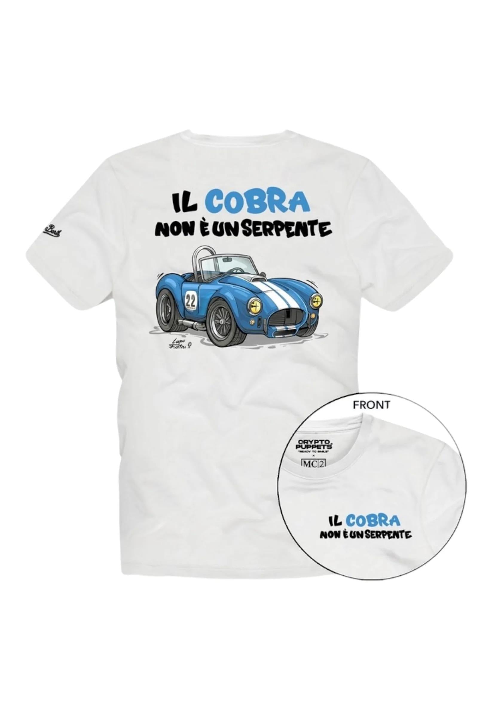 T-Shirt Manica Corta Uomo Mc2 Saint Barth Stampa/Ricamo Fronte E Retro Cpt Cobra Portland PRL0002 00647L MC2 SAINT BARTH 