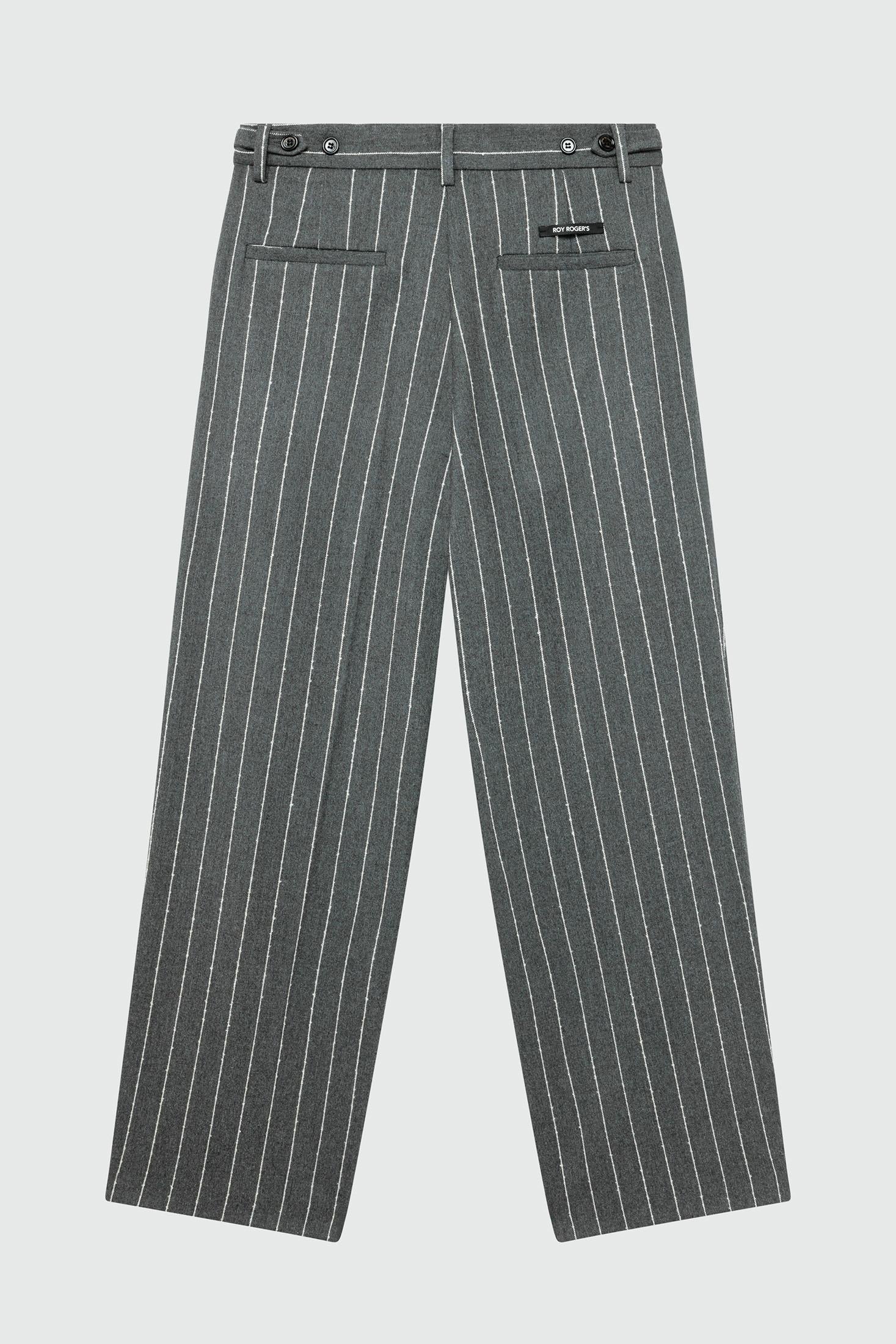 PANTALONE PLEAT GESSATO IN TWILL RND90208CN53XXXX C0094 ROY ROGER'S 