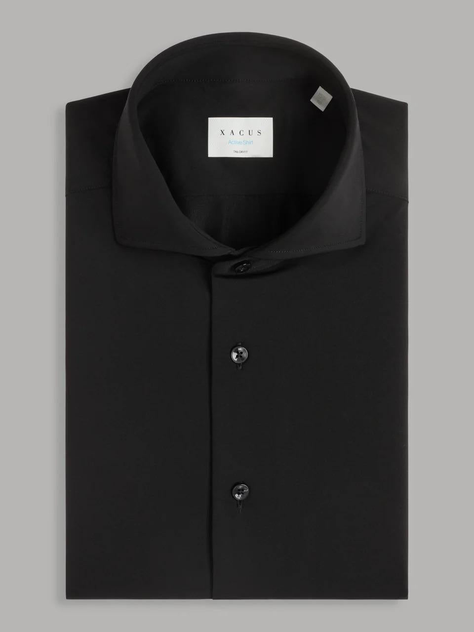 XACUS ACTIVE<BR/>Camicia Collo Francese Tinta Unita Twill Nero 558619-11460 004 XACUS 