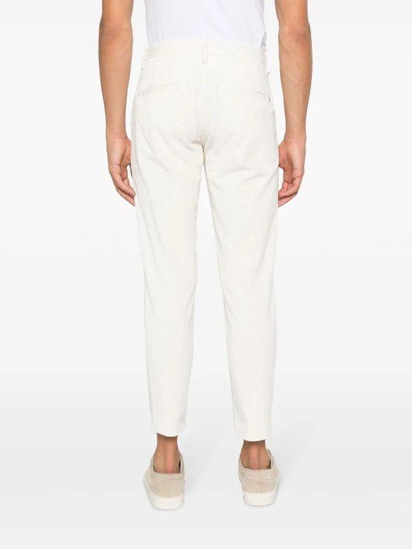 Dondup Pantaloni Gaubert relax regular in velluto a coste bianco UP576-VS0031U-A27 017 DONDUP 
