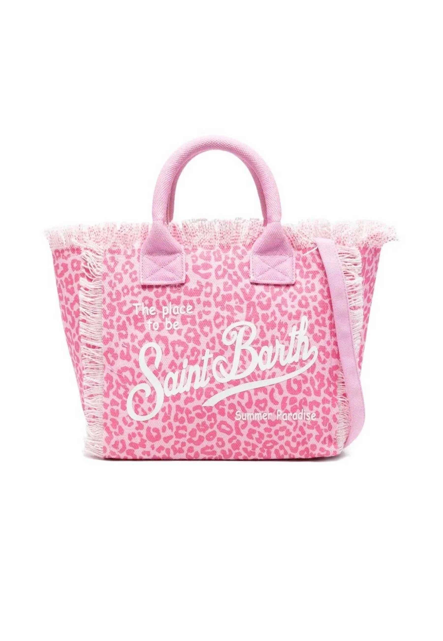 Mc2 saint barth Borsa Colette Effetto Leopardato con Logo Bianco e Frange COL0001 03479L MC2 SAINT BARTH 