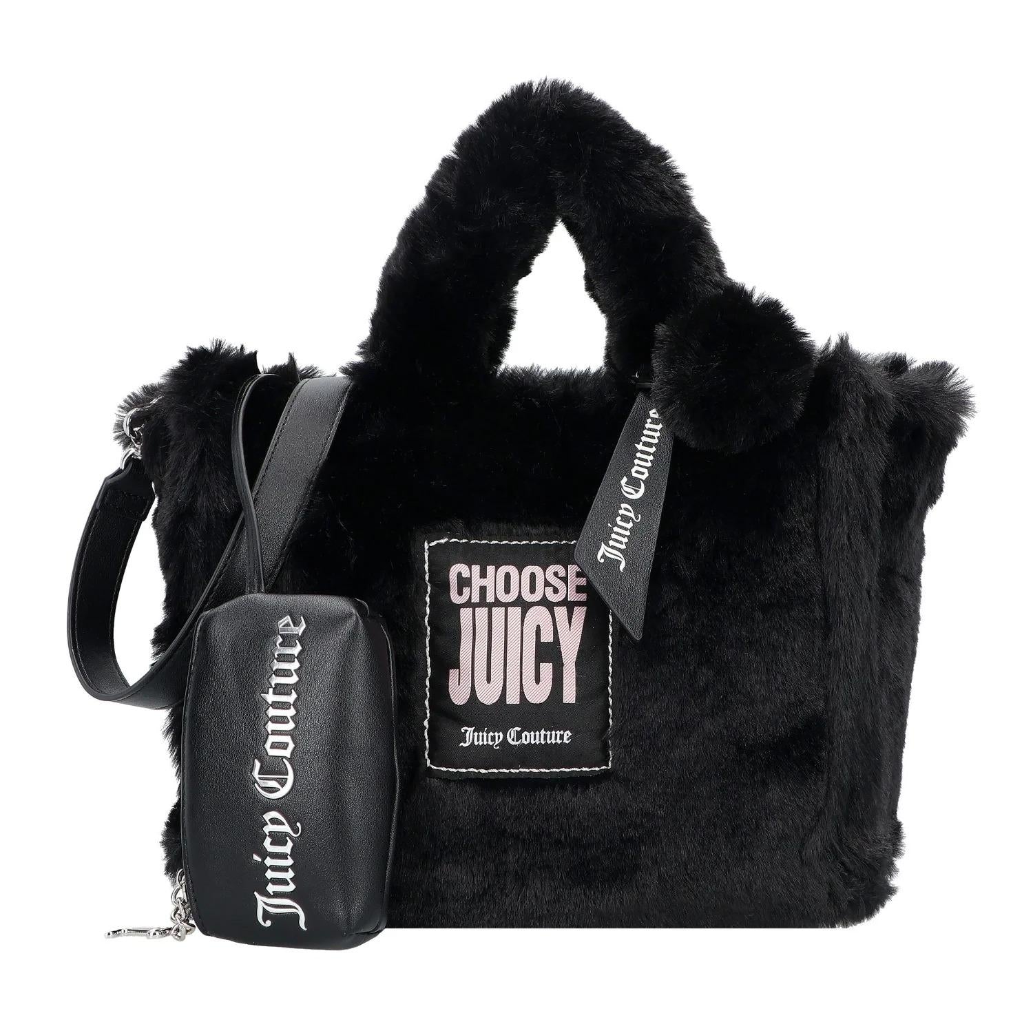Juicy Couture Iris Fur Borsa shopper M 32 cm nera BIJIR8956WZ C000 JUICY COUTURE 