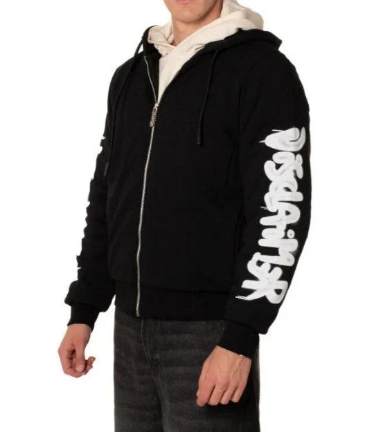 Giubbino felpa zip con cappuccio disclaimer 25IDS55244 NERO DISCLAIMER 