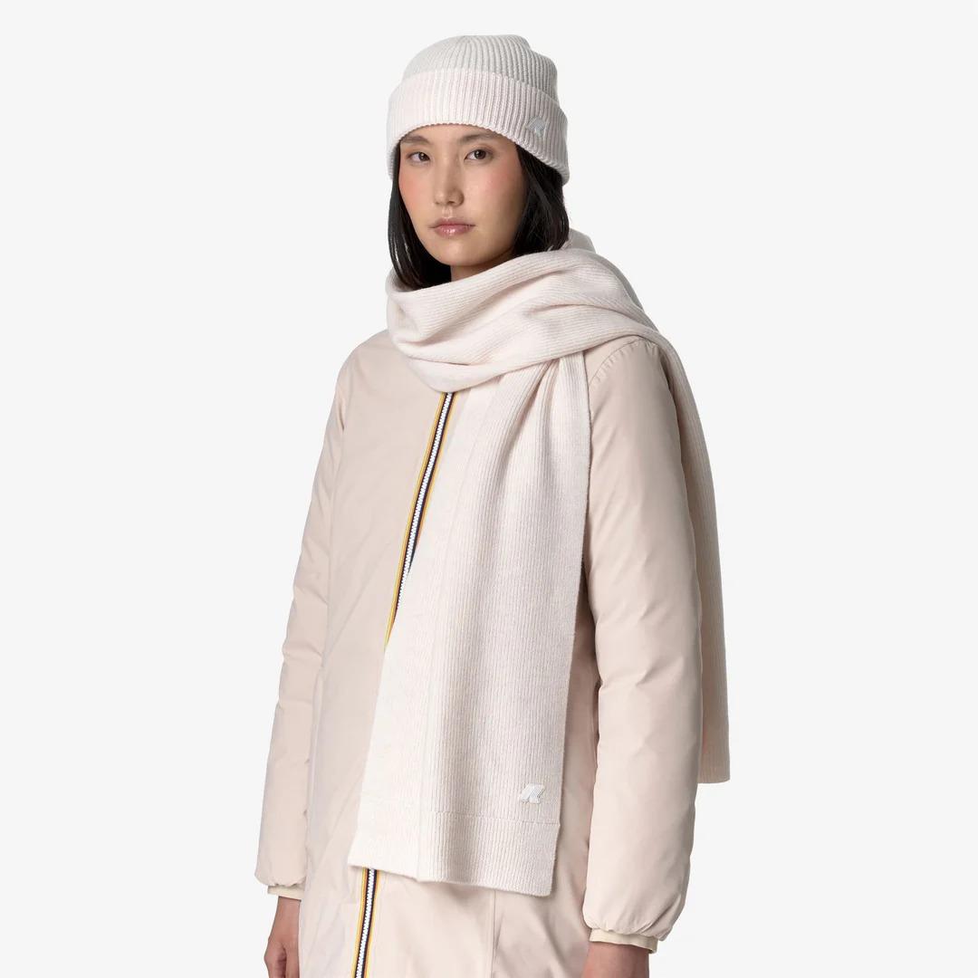 ETIENNE CARDIGAN STITCH WOOL<BR/>WHITE GARDENIA MELANGE K5128RW AZ0 K-WAY 