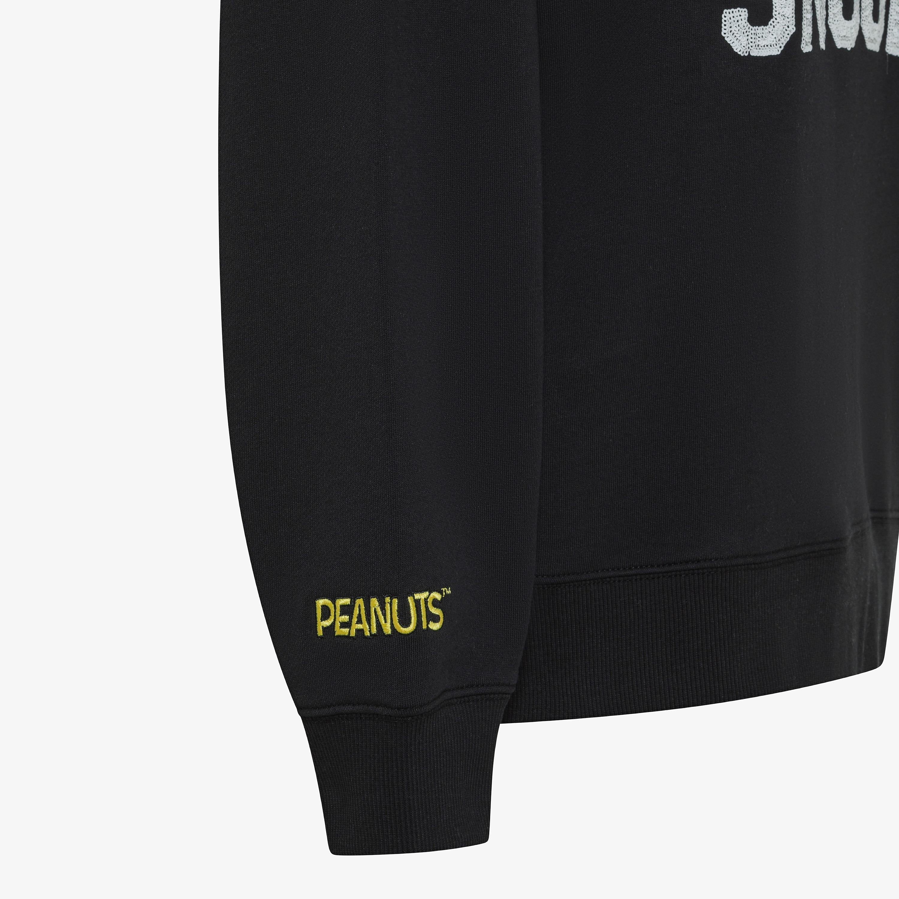 Felpa Peanuts in misto cotone con cappuccio nero F45221 11 SUN 68 