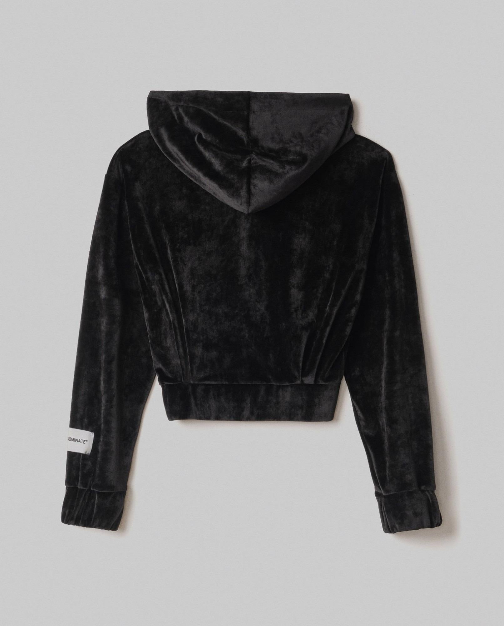 Giacca Cappuccio In Ciniglia Con Pences Alla Balza  Nero HMABW02047-PTTS0100 NE01 HINNOMINATE 