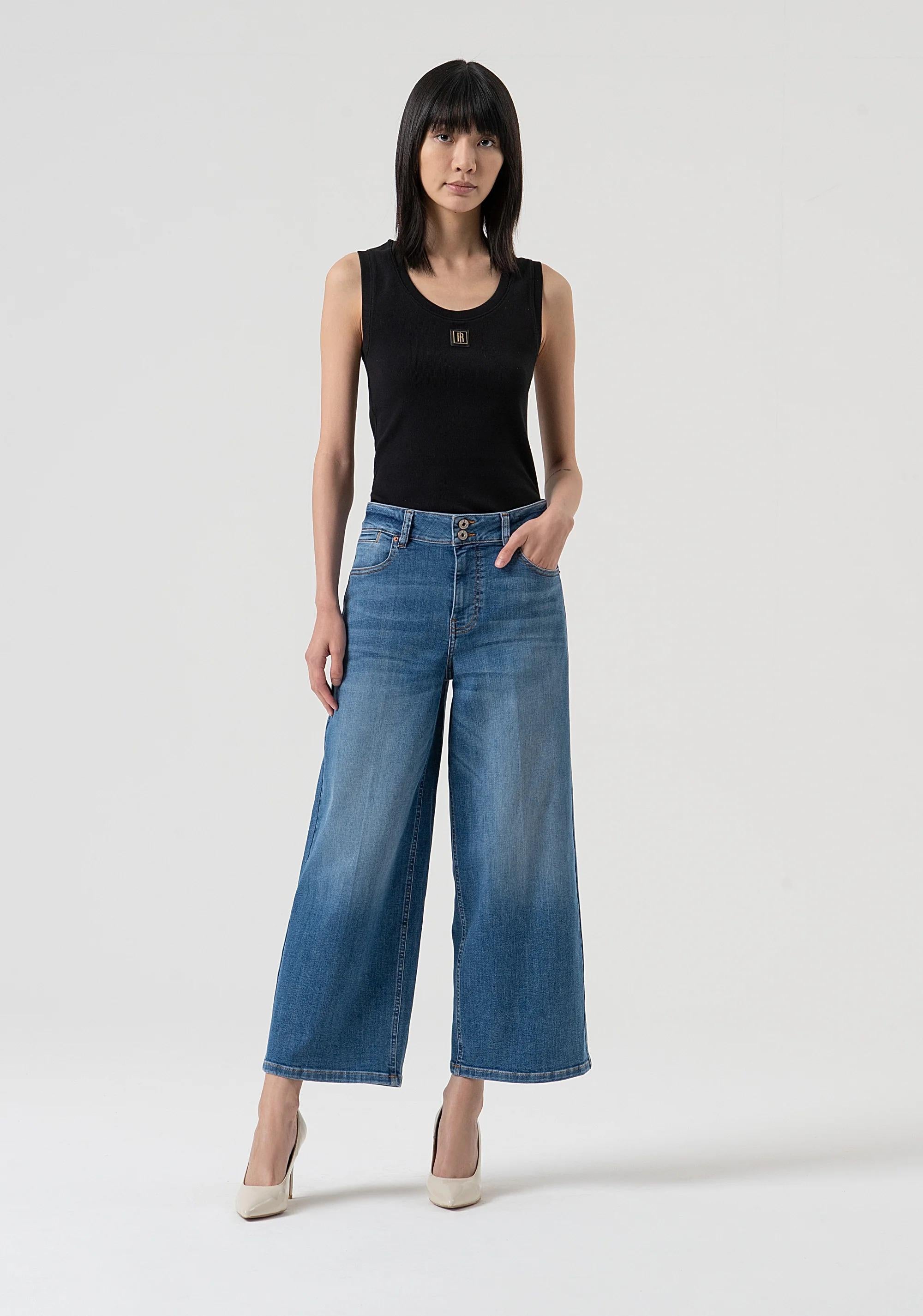 Fracomina Jeans cropped in denim stretch con lavaggio medio FP25WVB004D46093 39 FRACOMINA 