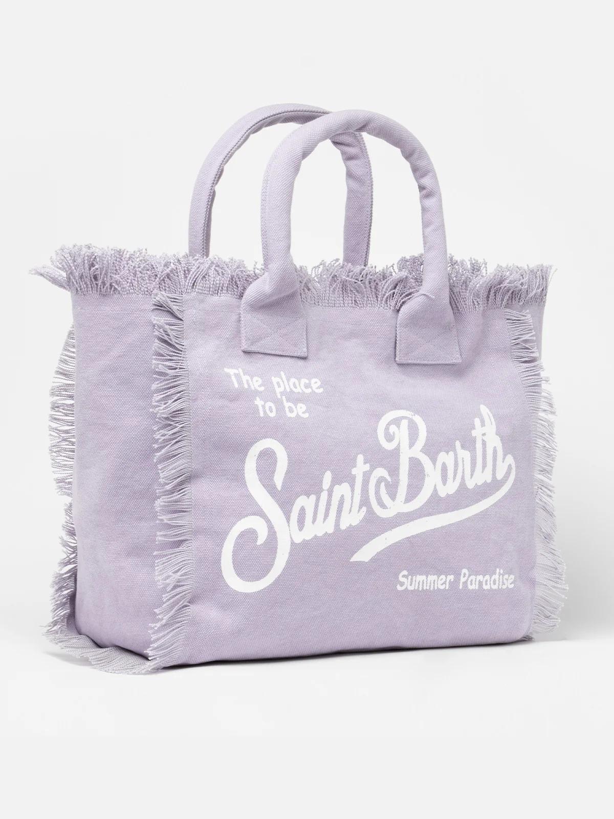 Borsa a spalla Vanity in canvas di cotone lilla VANI001 02562L MC2 SAINT BARTH 