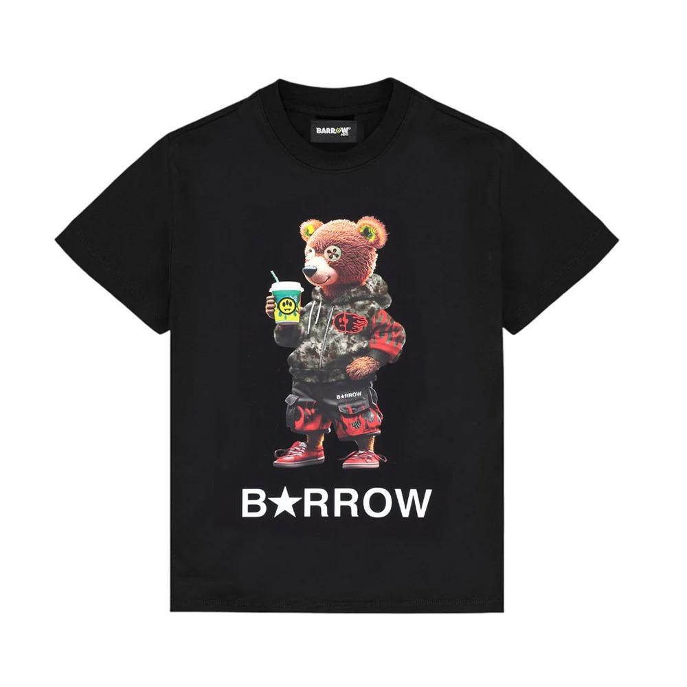 Barrow T-shirt Girocollo Nera Con Teddy S6BKJUTH065-110 OFF NERA S6BKJUTH065 110 BARROW 