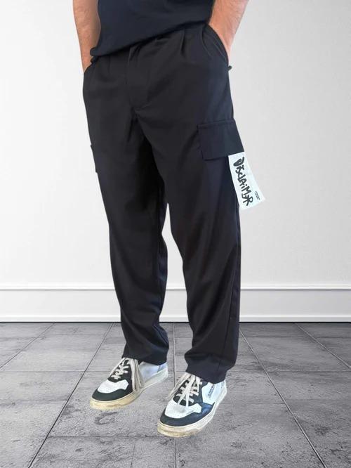 Pantalone cargo in gabardine disclaimer nero 25IDS55223 NERO DISCLAIMER 