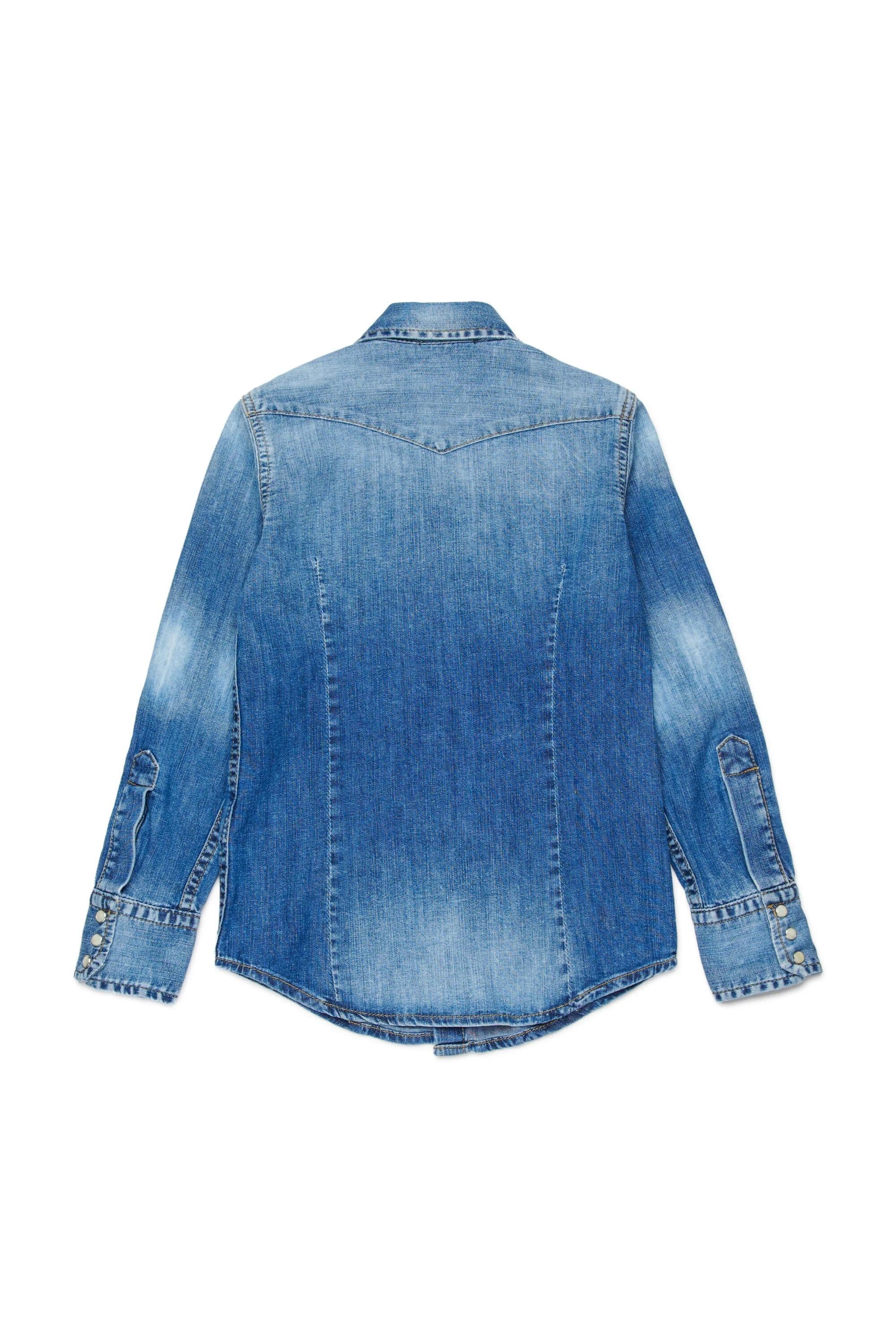 DSQUARED2<BR/>Camicia in denim con logo blu denim DQ2887-D0AFP DQ01 DSQUARED KID 