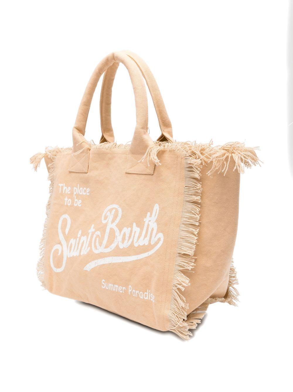 Borsa Vanity MC2 Saint Barth beige con stampa del logo sul davanti VANI001 00102L MC2 SAINT BARTH 