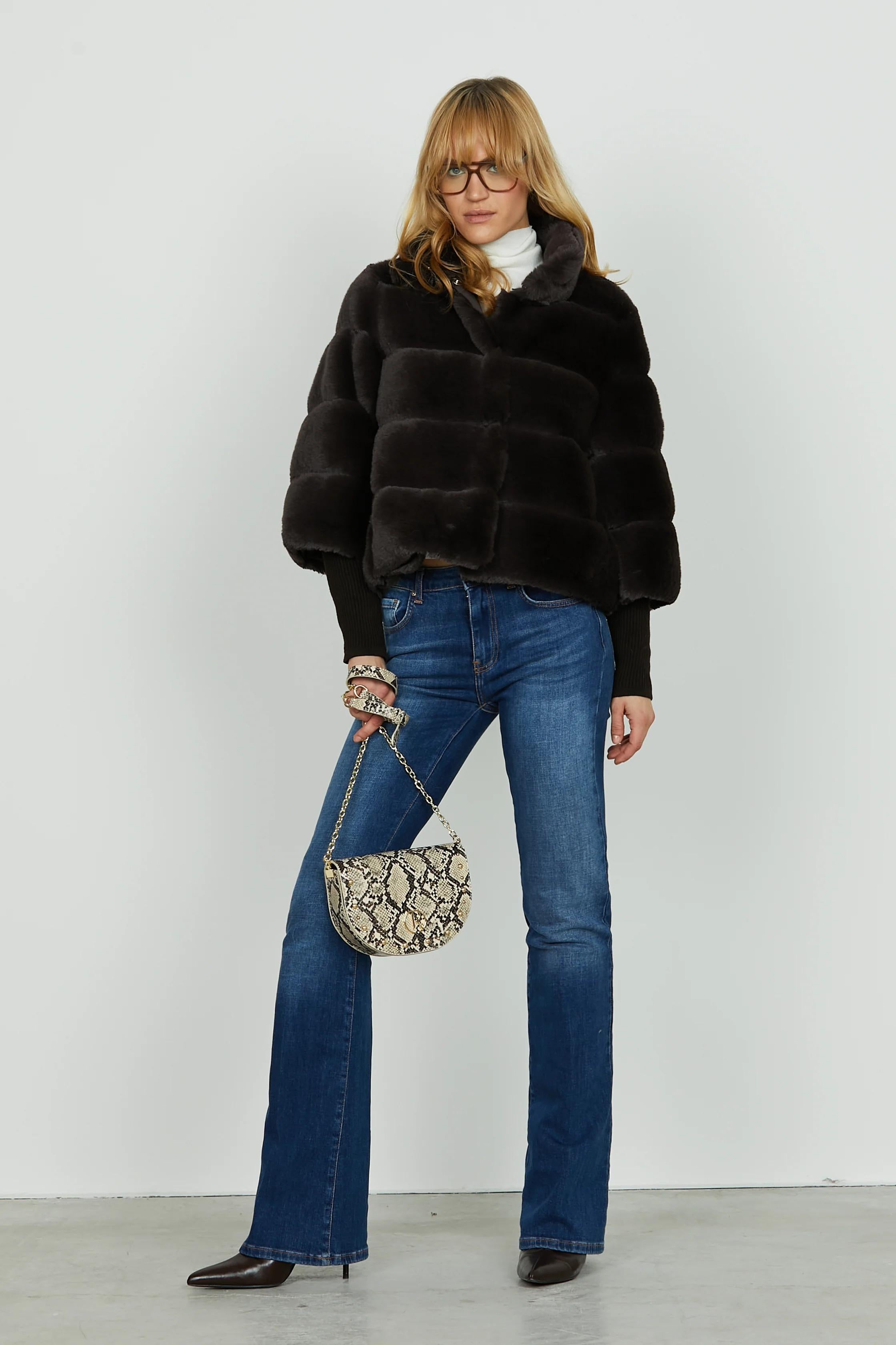 Relish Ecopelliccia MARILA manica lunga con polsi costina RDA2505006062 SHOPPING BAG RELISH 